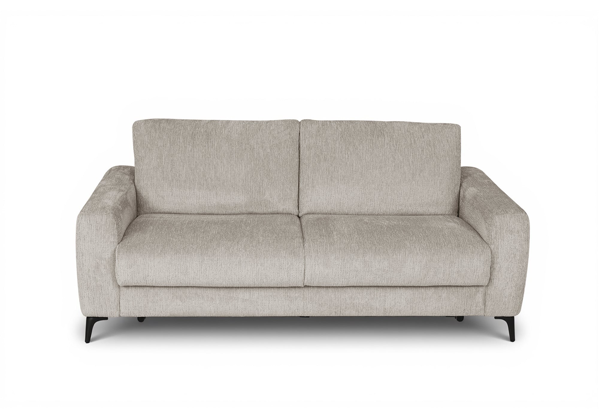 NONA 3-Sitzer-Express-Schlafsofa in beigefarbenem, meliertem Samt