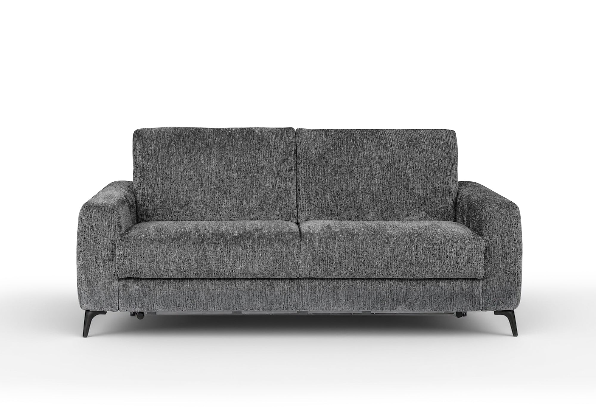 NONA 3-Sitzer-Express-Schlafsofa in dunkelgrau meliertem Samt