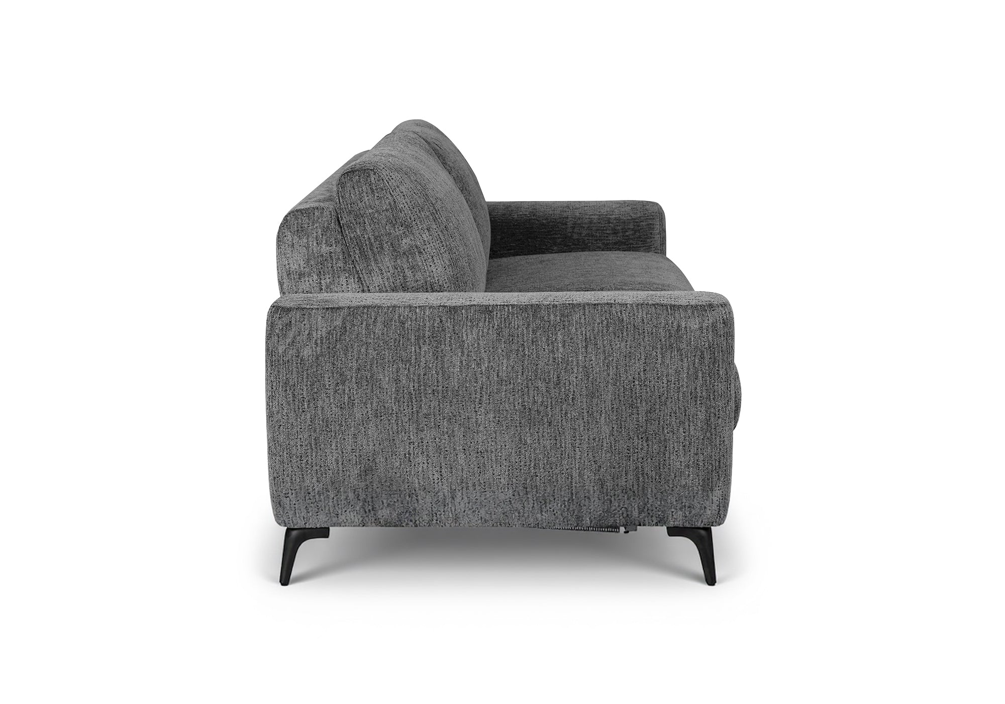 NONA 3-Sitzer-Express-Schlafsofa in dunkelgrau meliertem Samt