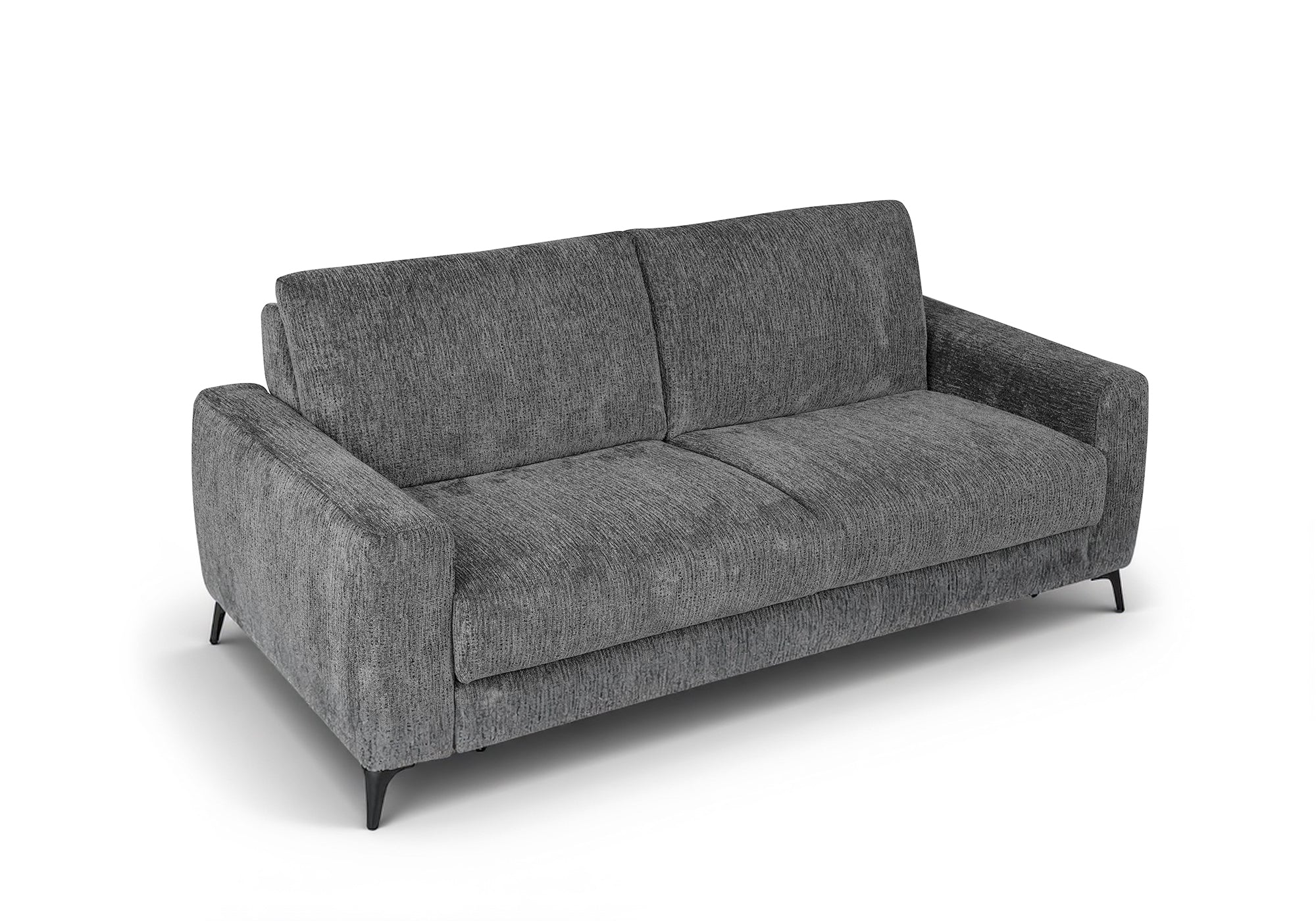 NONA 3-Sitzer-Schlafsofa aus dunkelgrau meliertem Samt