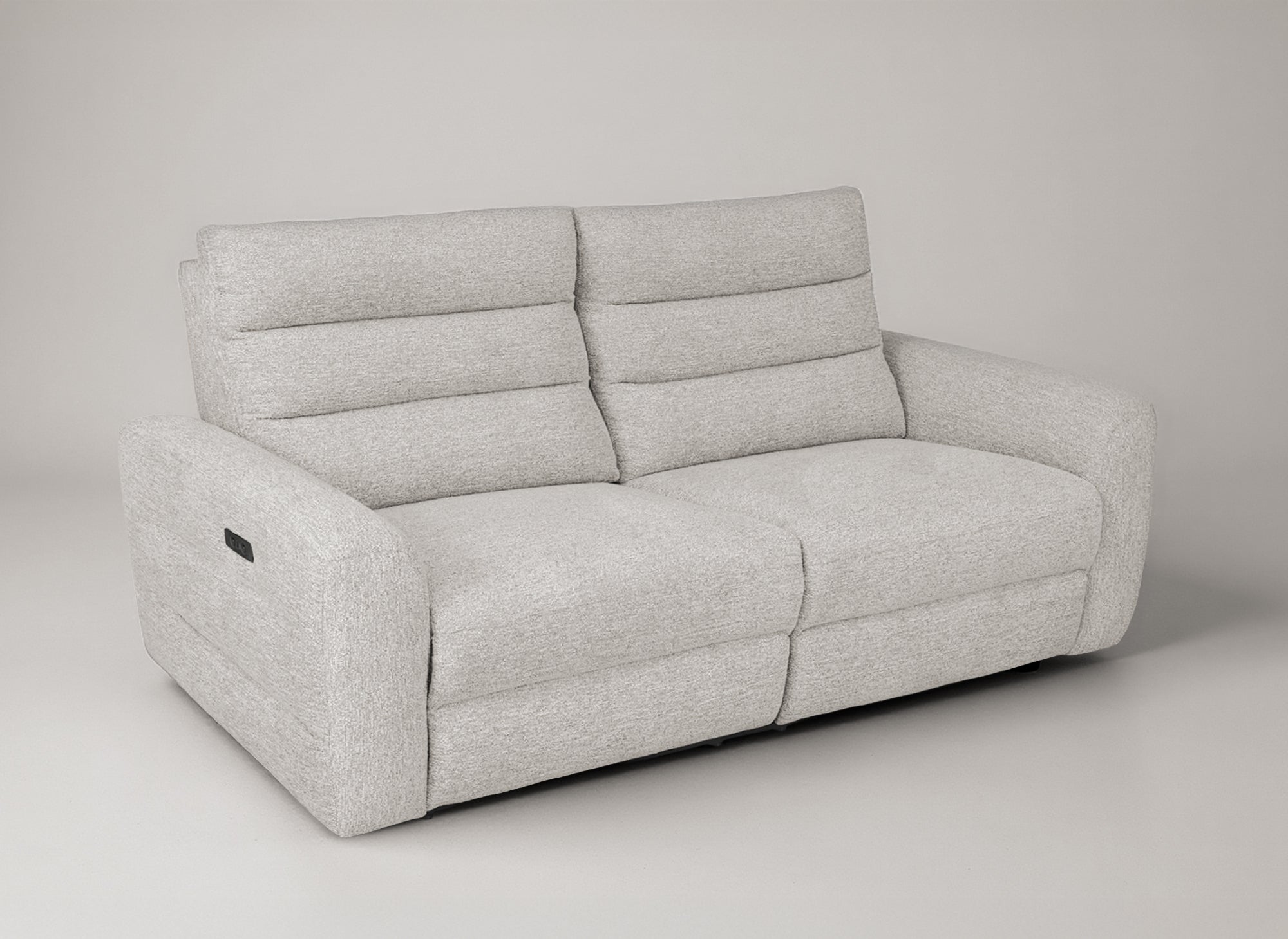 Elektrisches 3-Sitzer-Relaxsofa DAVY aus beigem Bouclé-Stoff