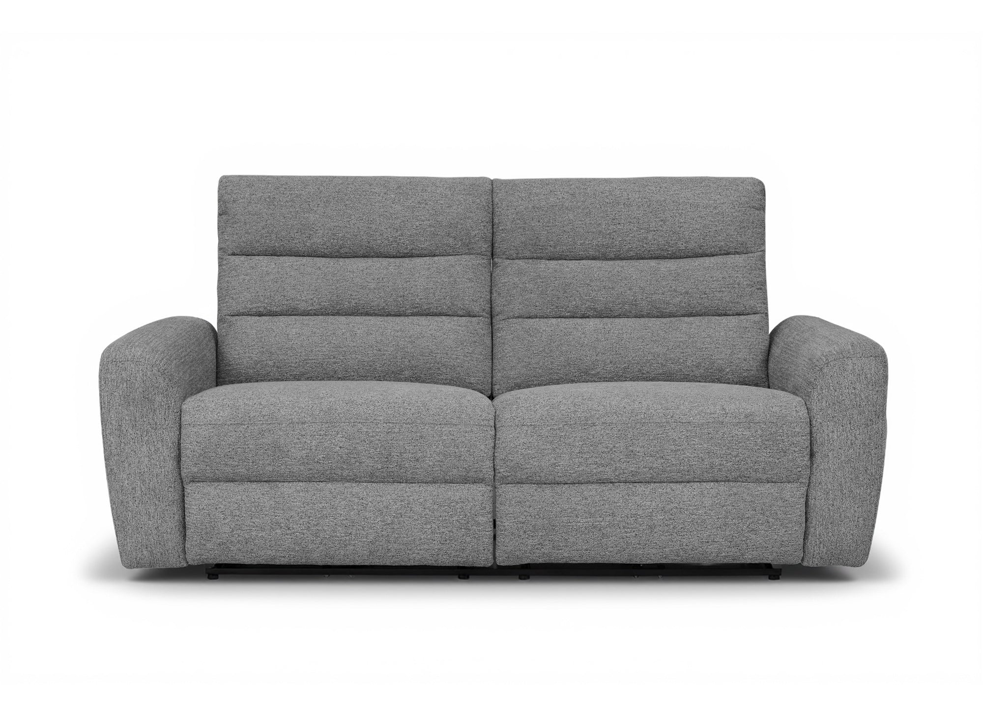 Elektrisches 3-Sitzer-Relaxsofa DAVY aus grauem Frotteestoff