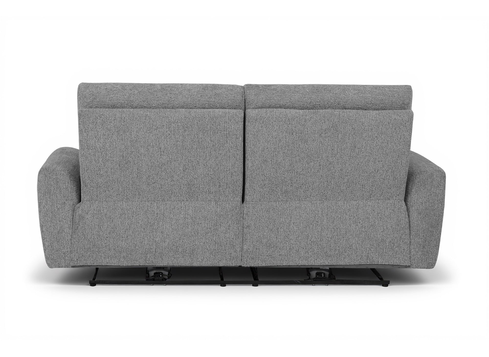Elektrisches 3-Sitzer-Relaxsofa DAVY aus grauem Frotteestoff
