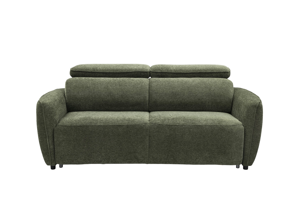 Express 3-Sitzer-Umwandelsofa aus grünem Strukturstoff JACINTHE