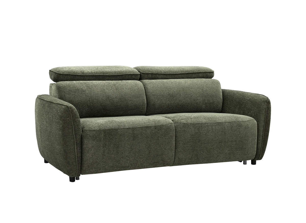 Express 3-Sitzer-Umwandelsofa aus grünem Strukturstoff JACINTHE