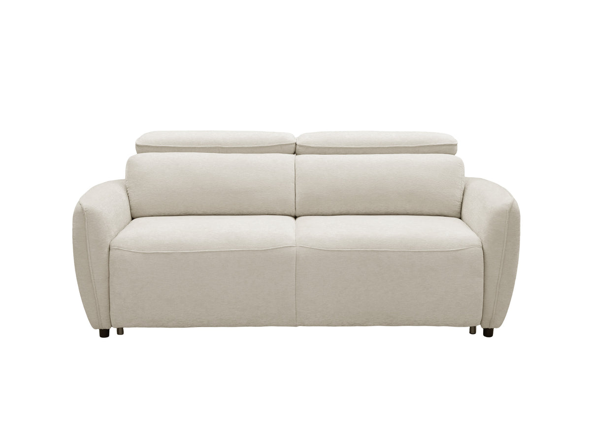Express 3-Sitzer-Umbausofa aus beigem Strukturstoff JACINTHE