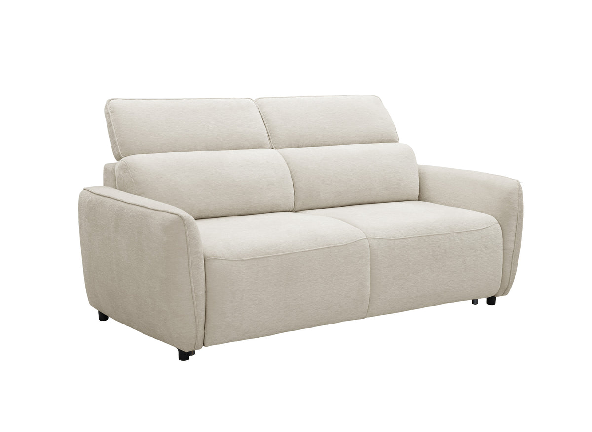 Express 3-Sitzer-Umbausofa aus beigem Strukturstoff JACINTHE