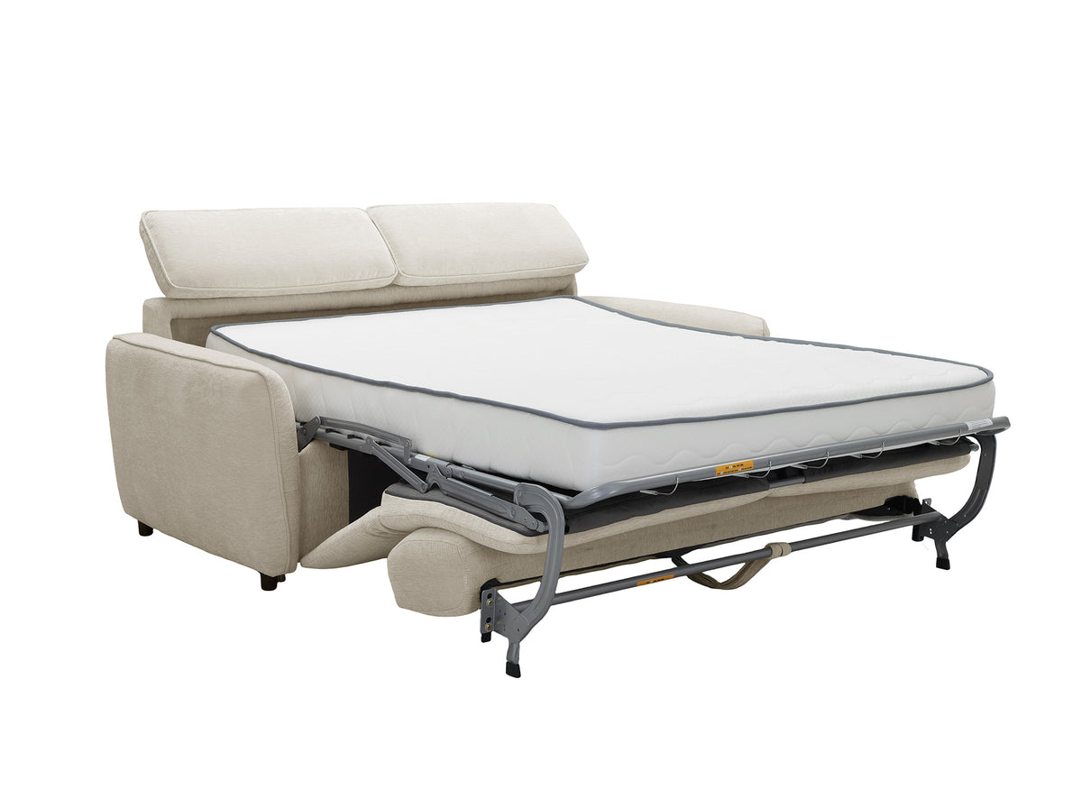 Express 3-Sitzer-Umbausofa aus beigem Strukturstoff JACINTHE