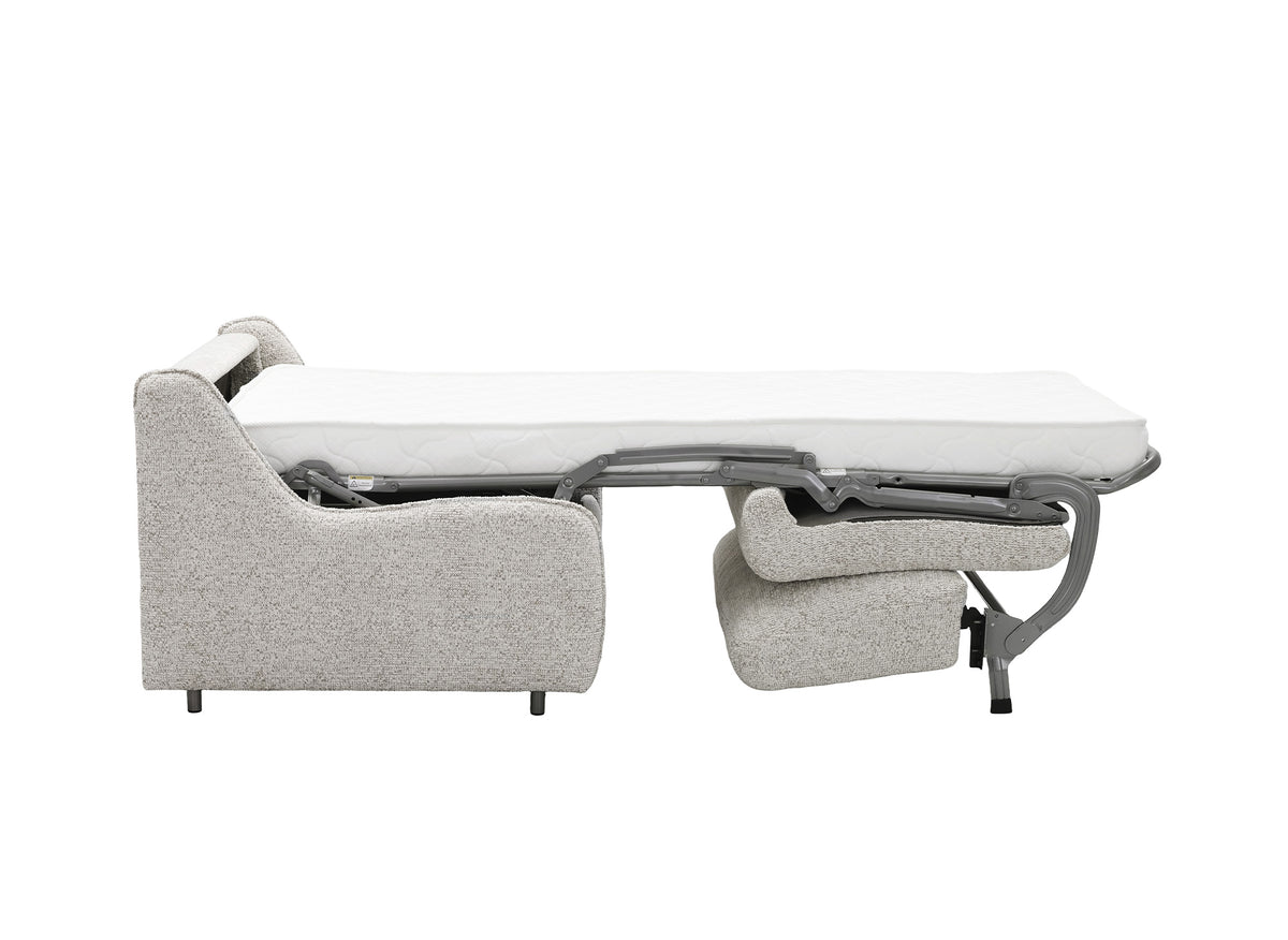 Express 1-Sitzer-Umbausofa aus beigem Frotteestoff IMELDA