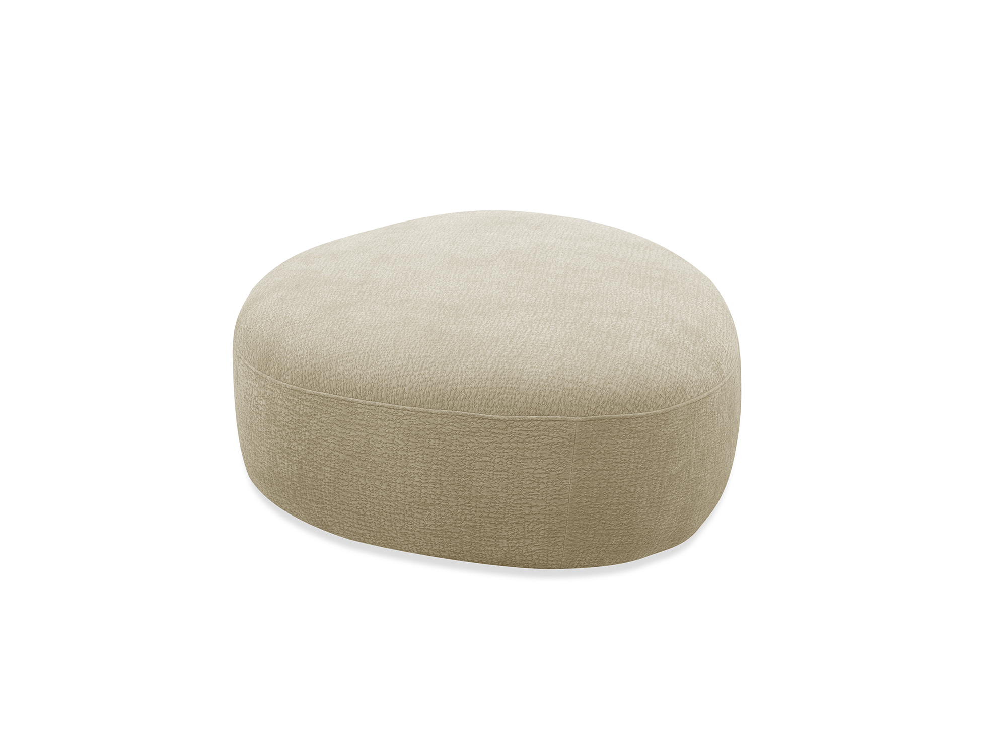 IMENIA beige gewebter Samtpouf