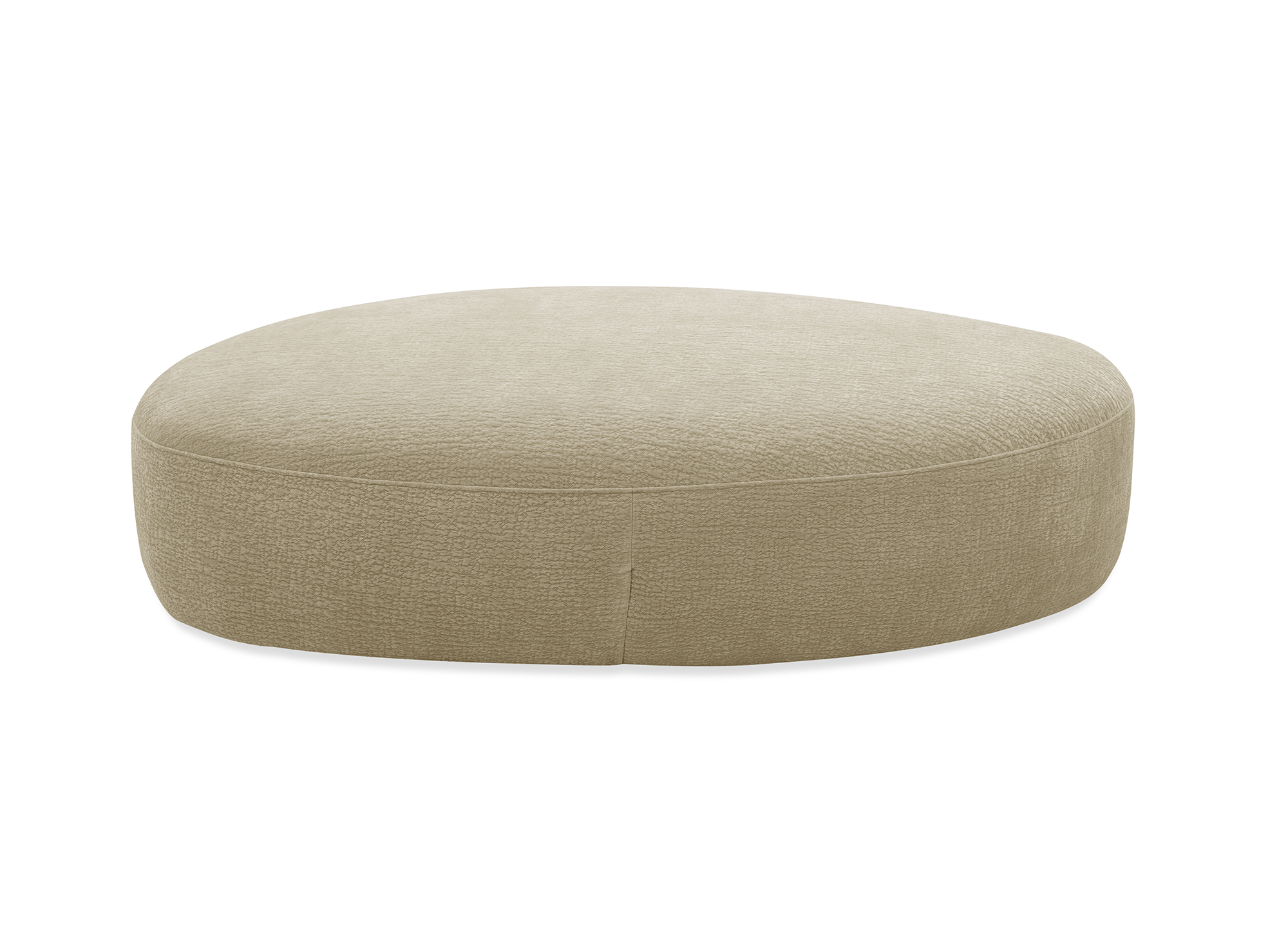 IMENIA beige gewebter Samtpouf