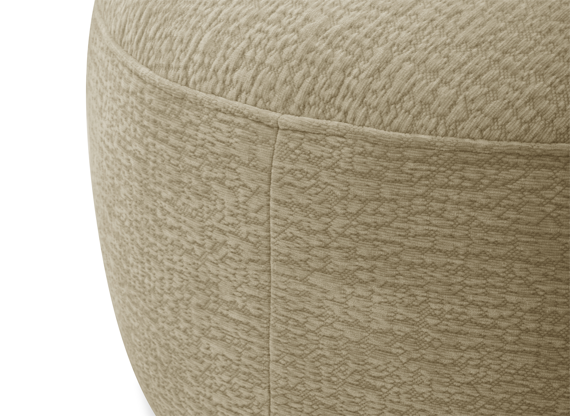 IMENIA beige gewebter Samtpouf