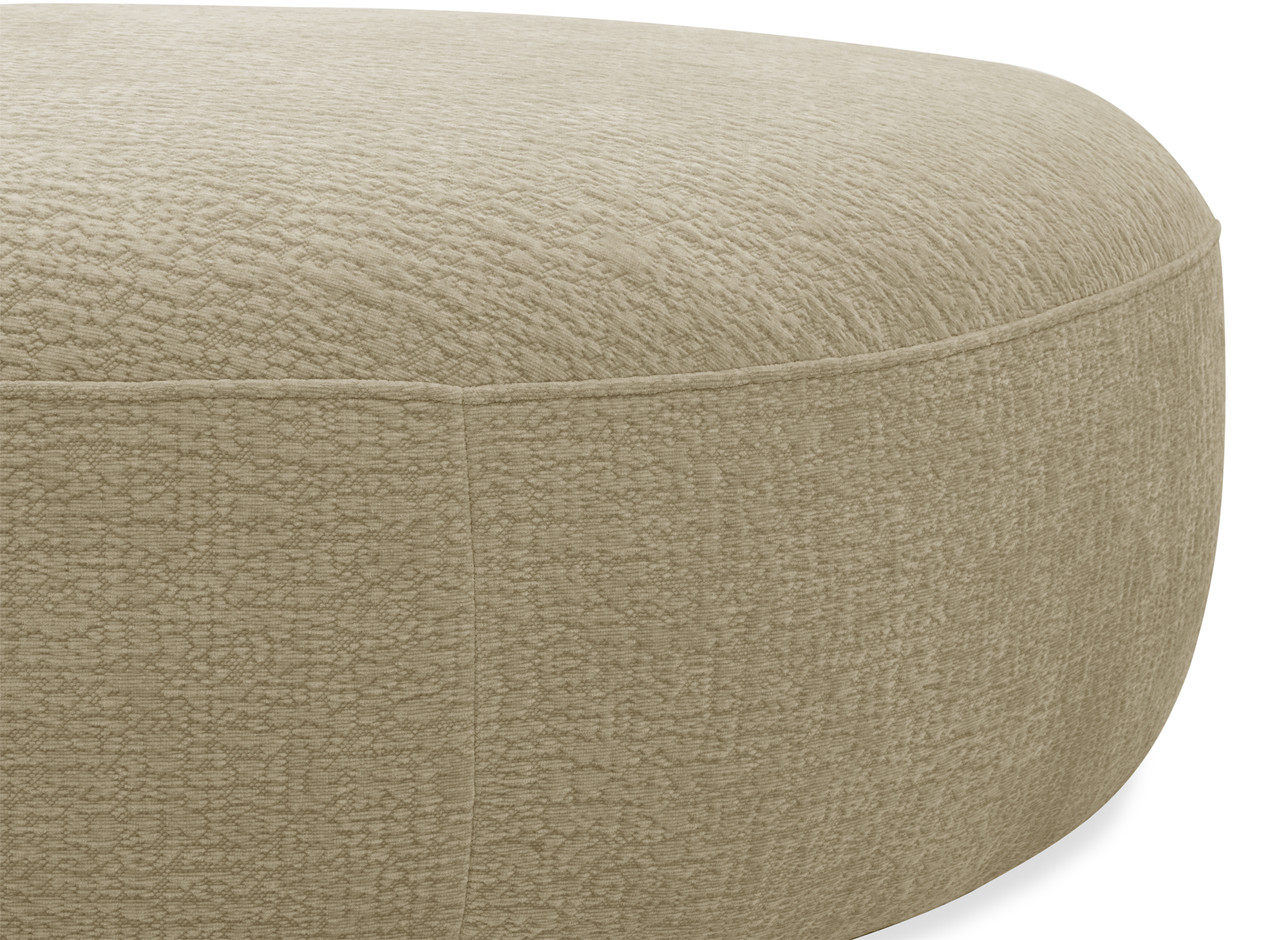 IMENIA beige gewebter Samtpouf