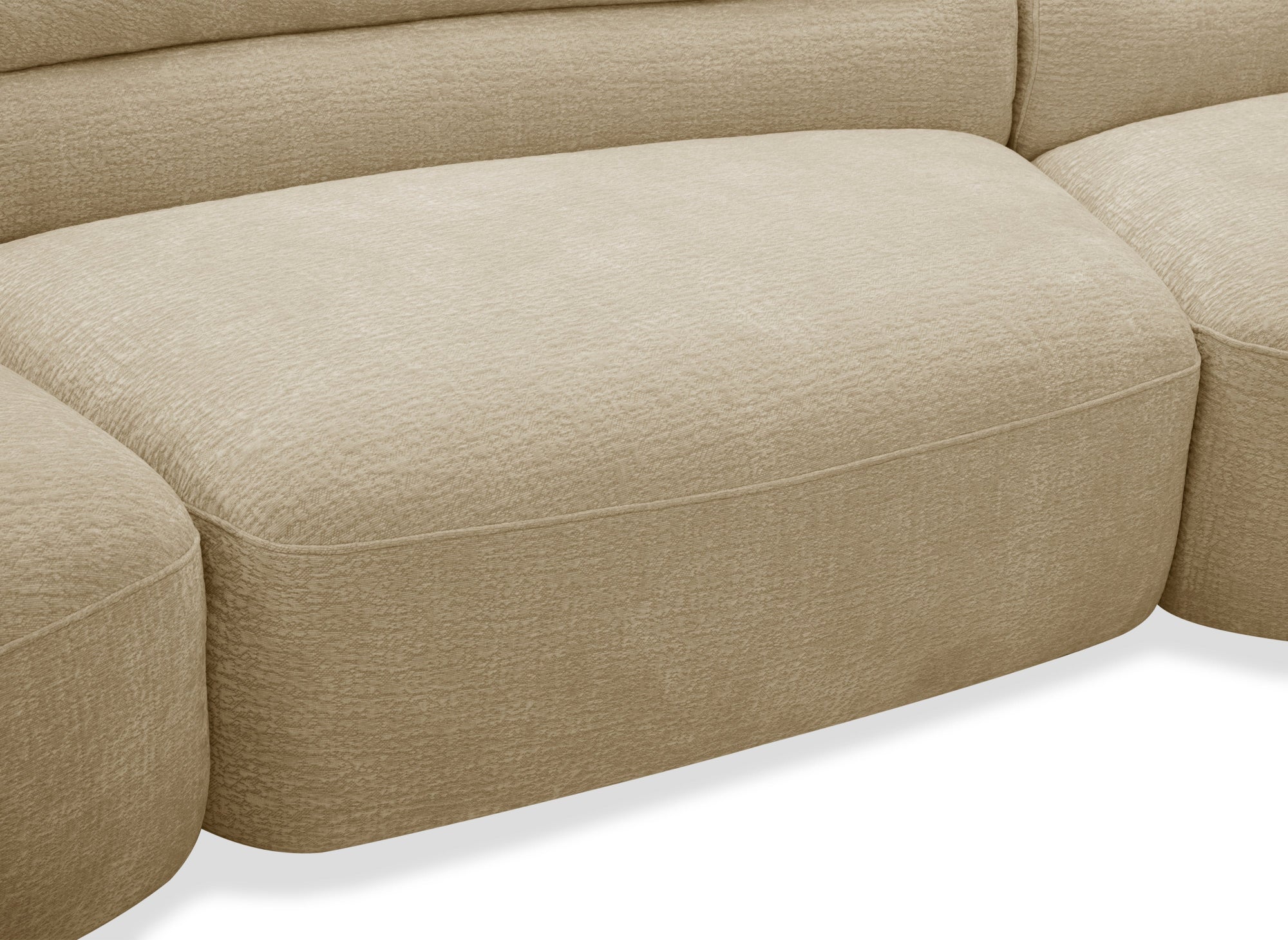 IMENIA 5-Sitzer-Sofa aus gewebtem Samt in Beige