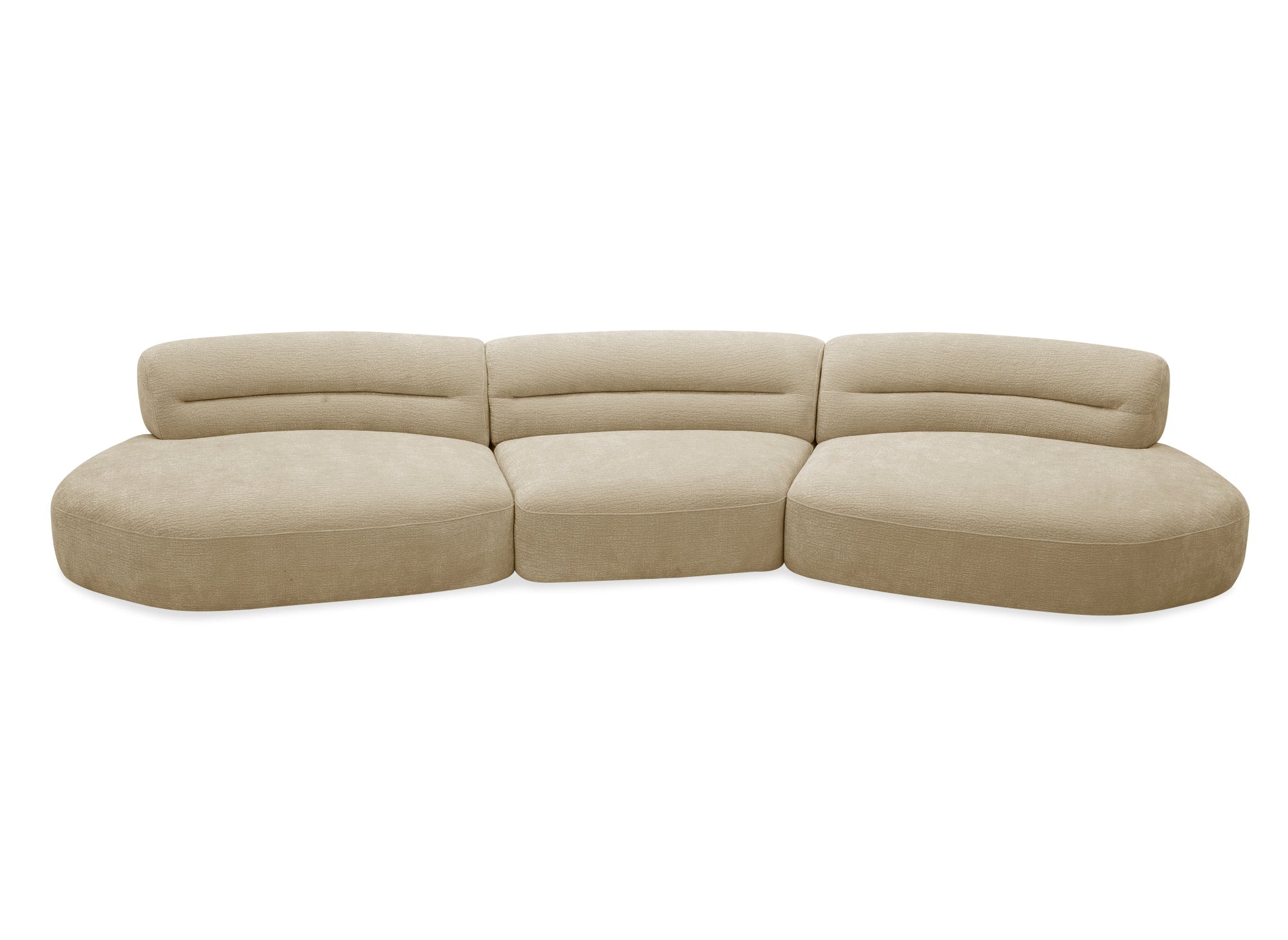 IMENIA 5-Sitzer-Sofa aus gewebtem Samt in Beige