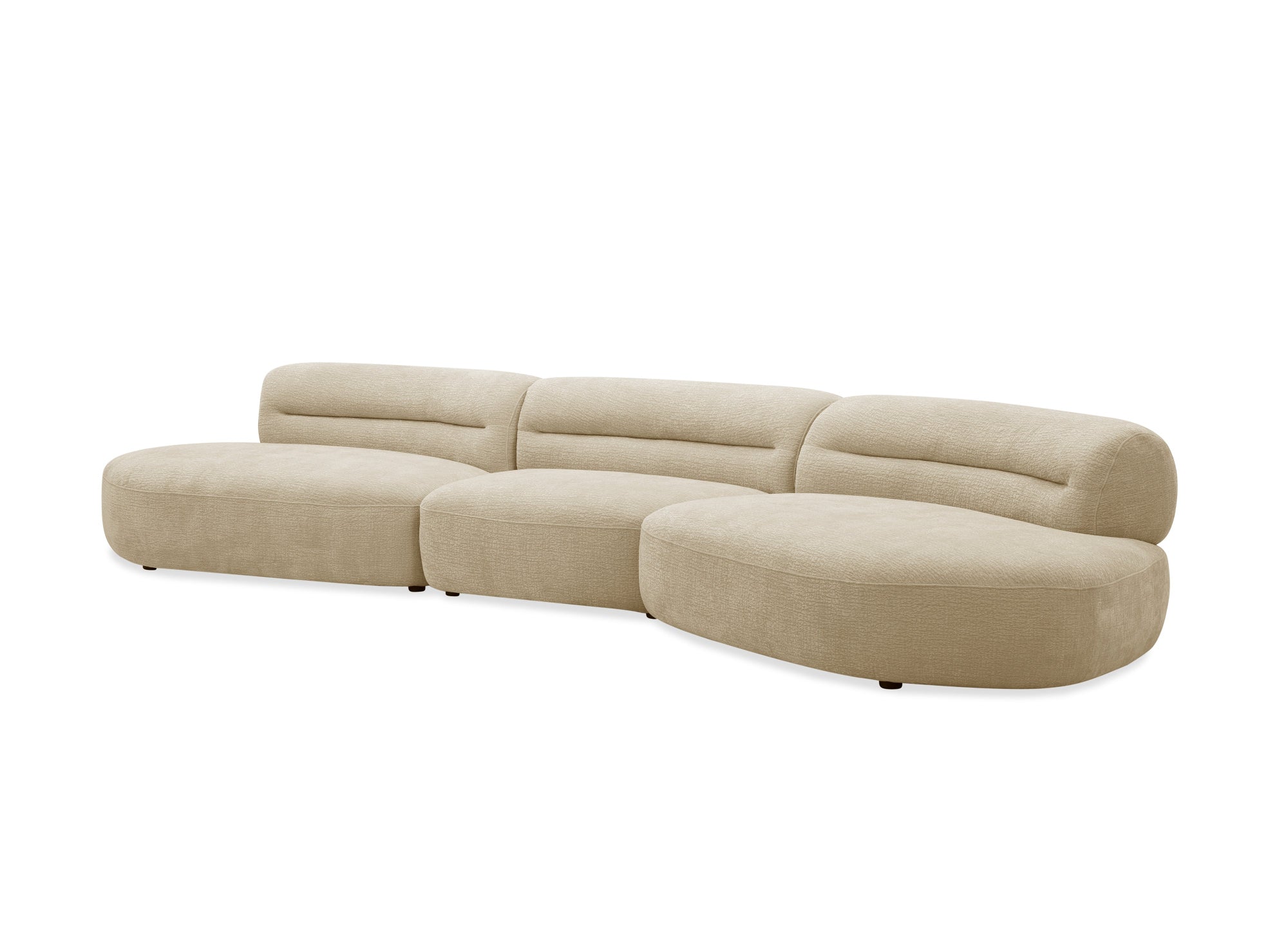 IMENIA 5-Sitzer-Sofa aus gewebtem Samt in Beige