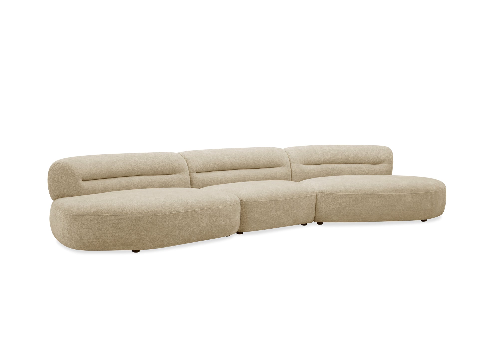IMENIA 5-Sitzer-Sofa aus gewebtem Samt in Beige