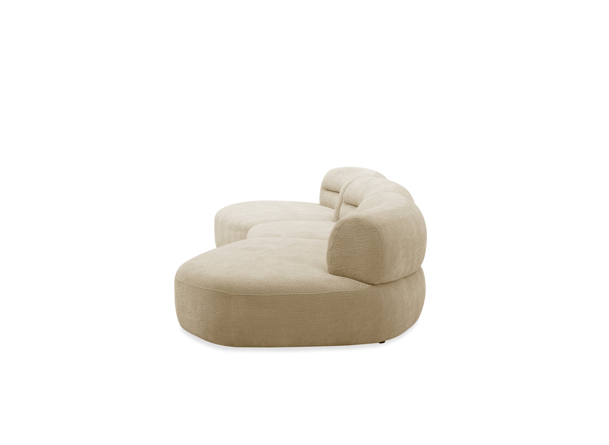 IMENIA 5-Sitzer-Sofa aus gewebtem Samt in Beige