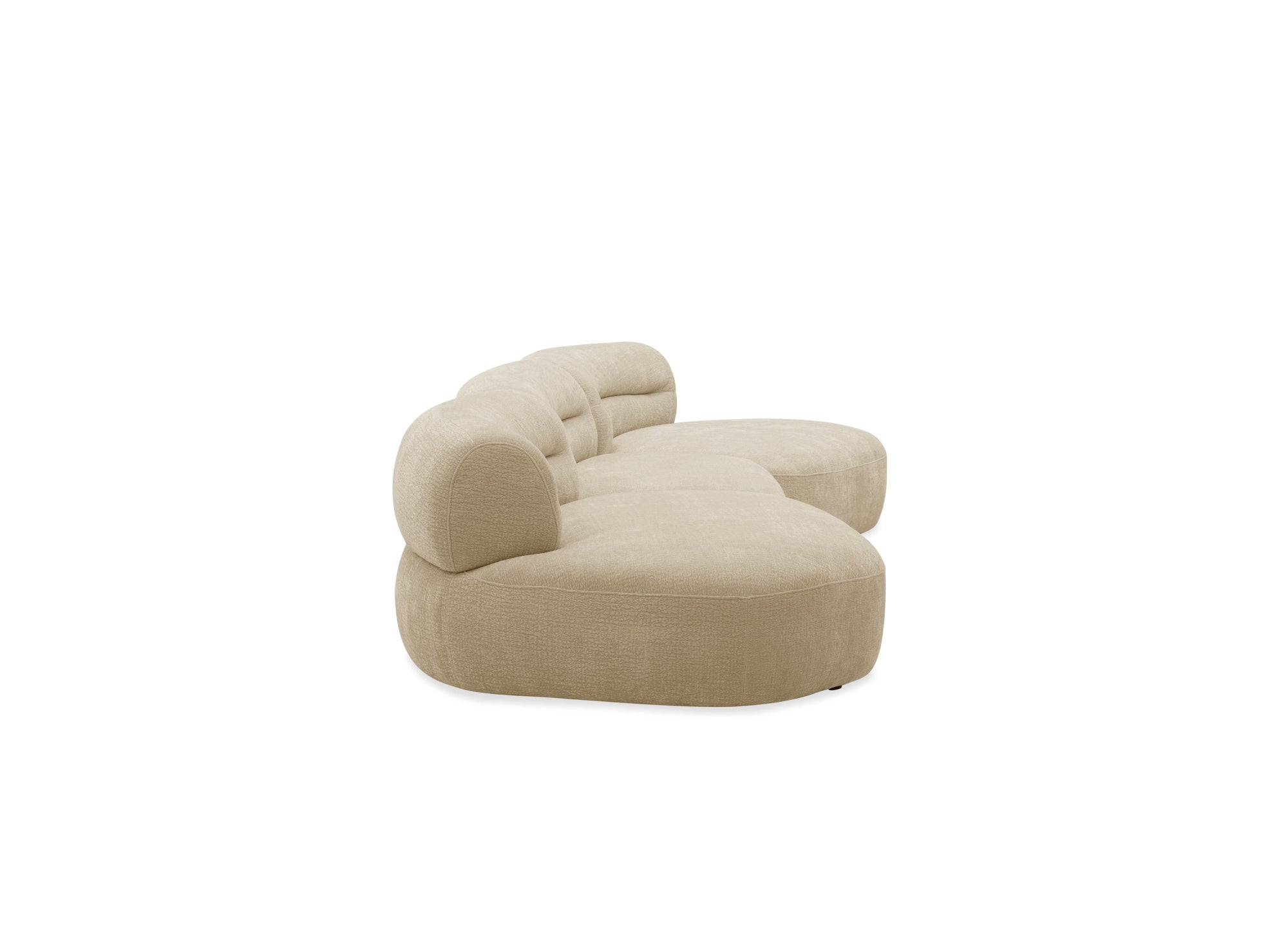 IMENIA 5-Sitzer-Sofa aus gewebtem Samt in Beige