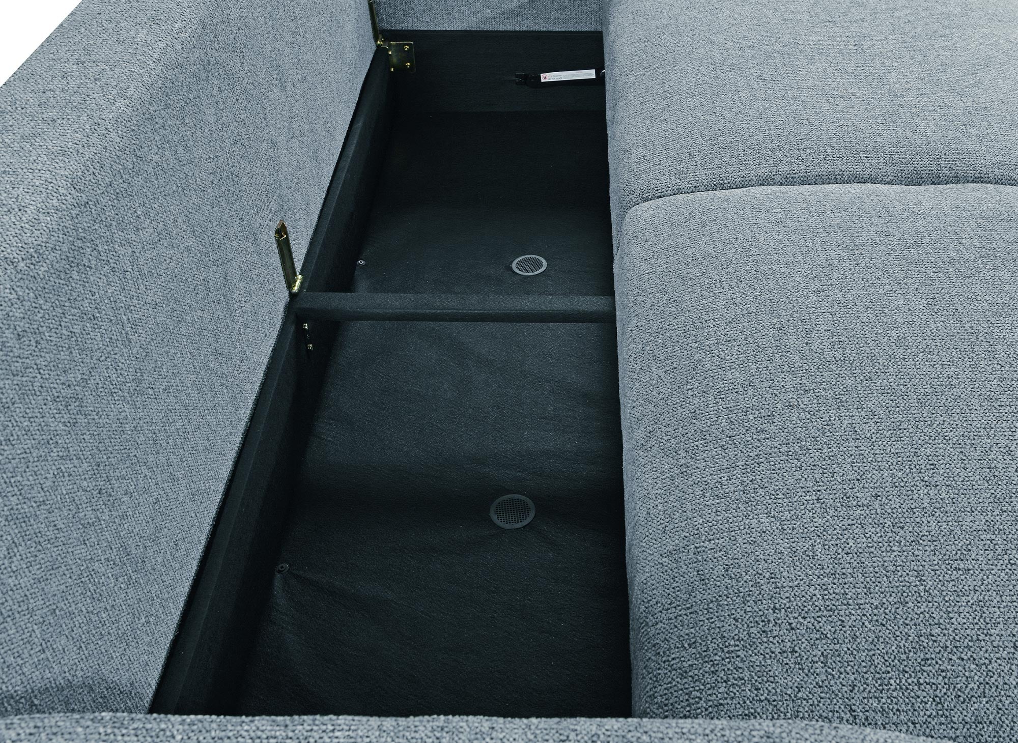 MAYORA 3-Sitzer-Umbausofa aus blauem Bouclé-Stoff