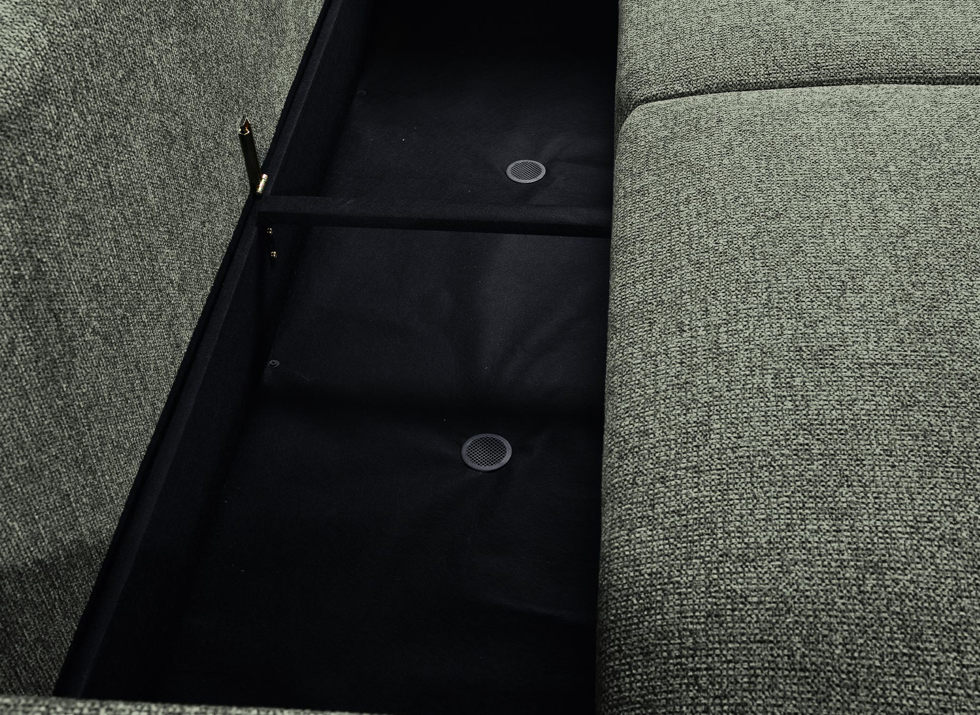 MAYORA 3-Sitzer-Umbausofa aus grünem Bouclé-Stoff