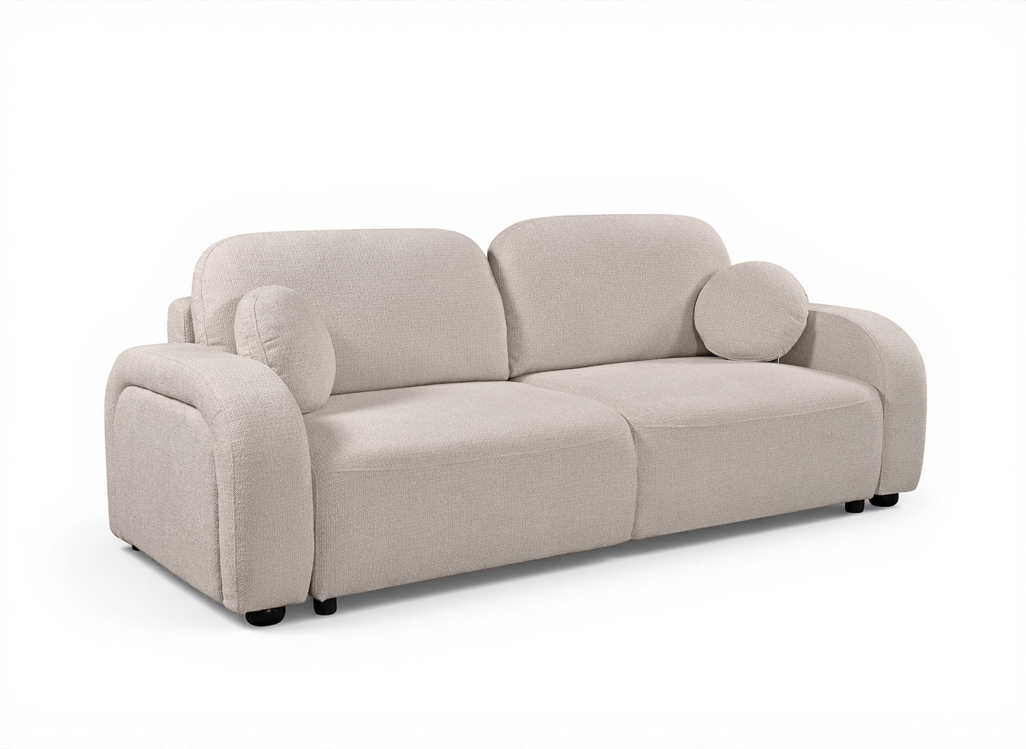 MAYORA 3-Sitzer-Umbausofa aus beigem Bouclé-Stoff