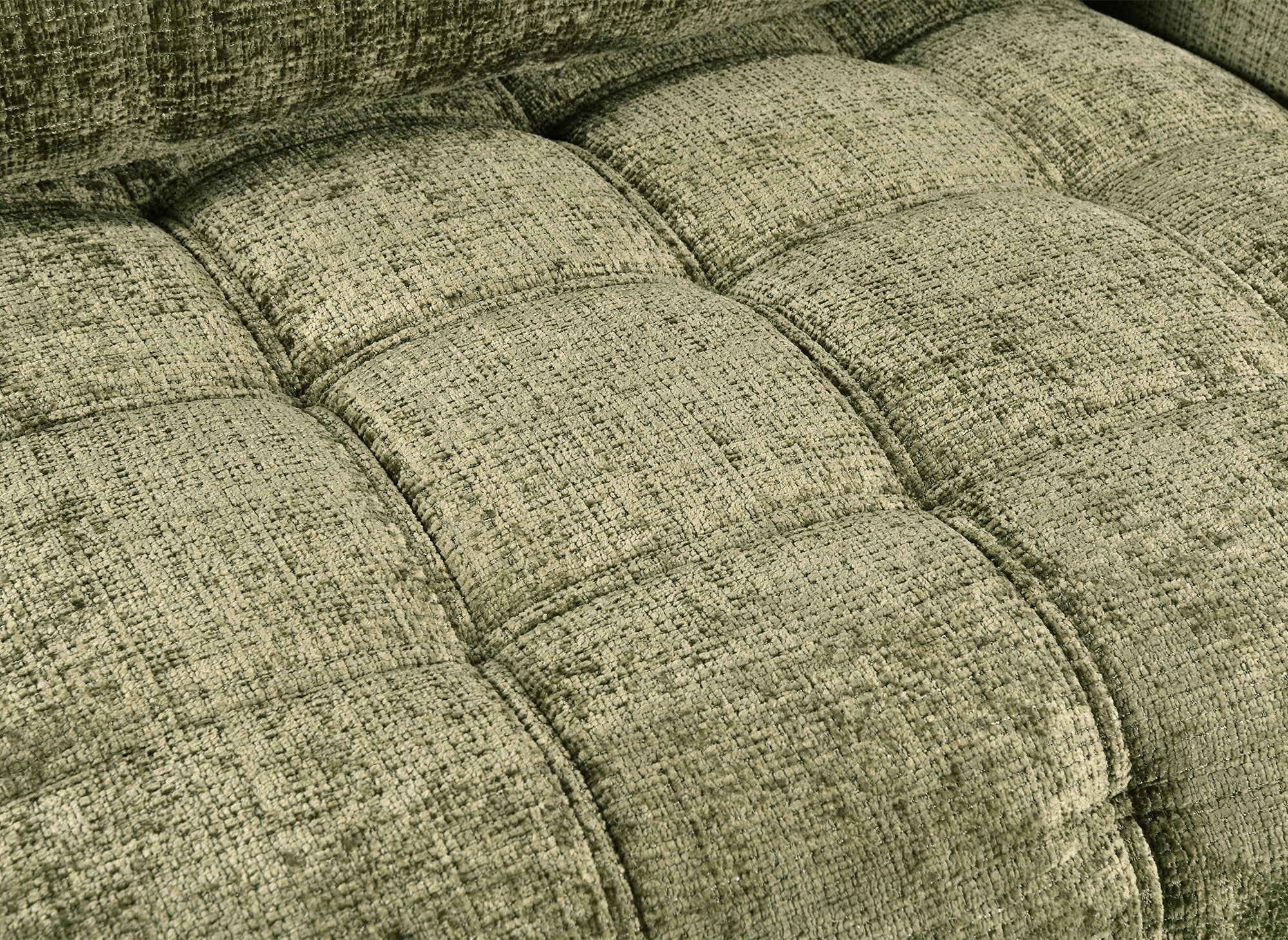 RALYA 3-Sitzer-Schlafsofa mit Stauraum aus olivgrün meliertem Samt