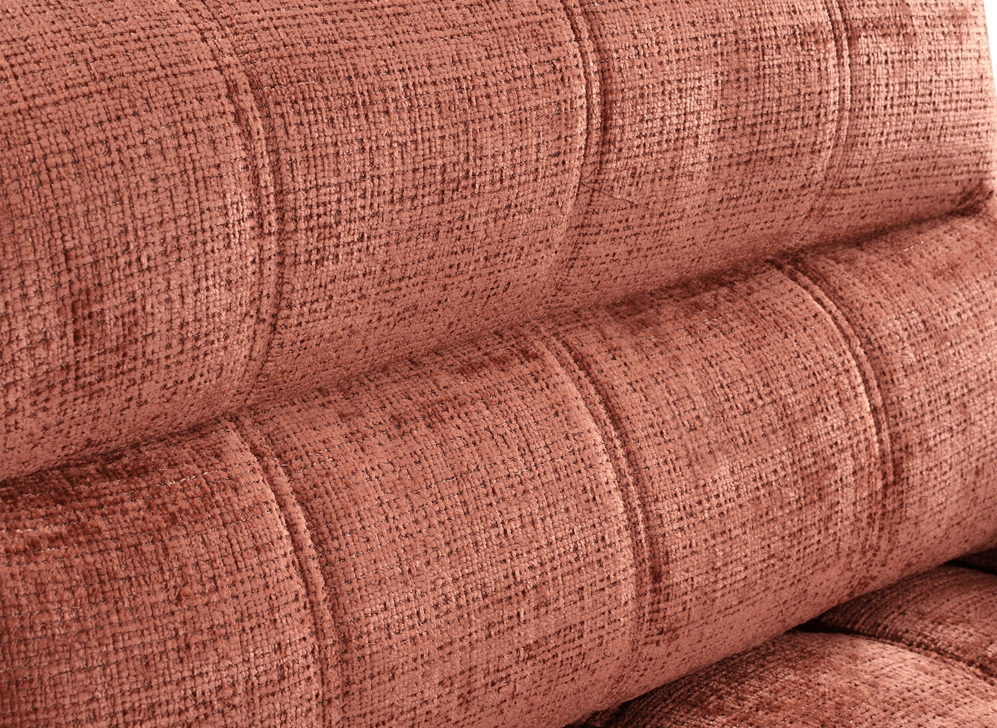 RALYA 3-Sitzer-Schlafsofa mit Stauraum aus terrakottafarbenem, meliertem Samt
