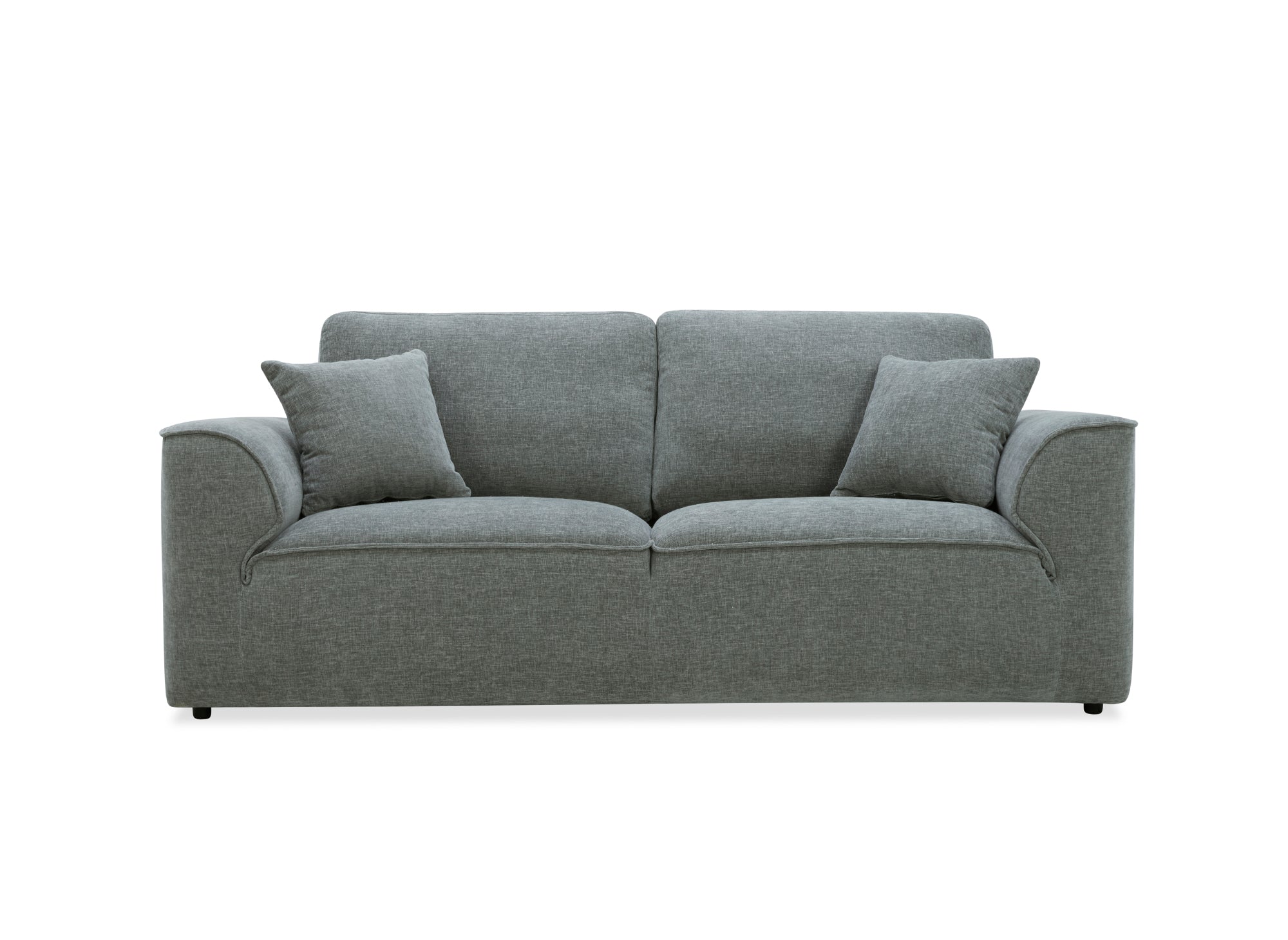 ABELIA 3-Sitzer-Sofa mit gerader Form in meliertem grauem Samt