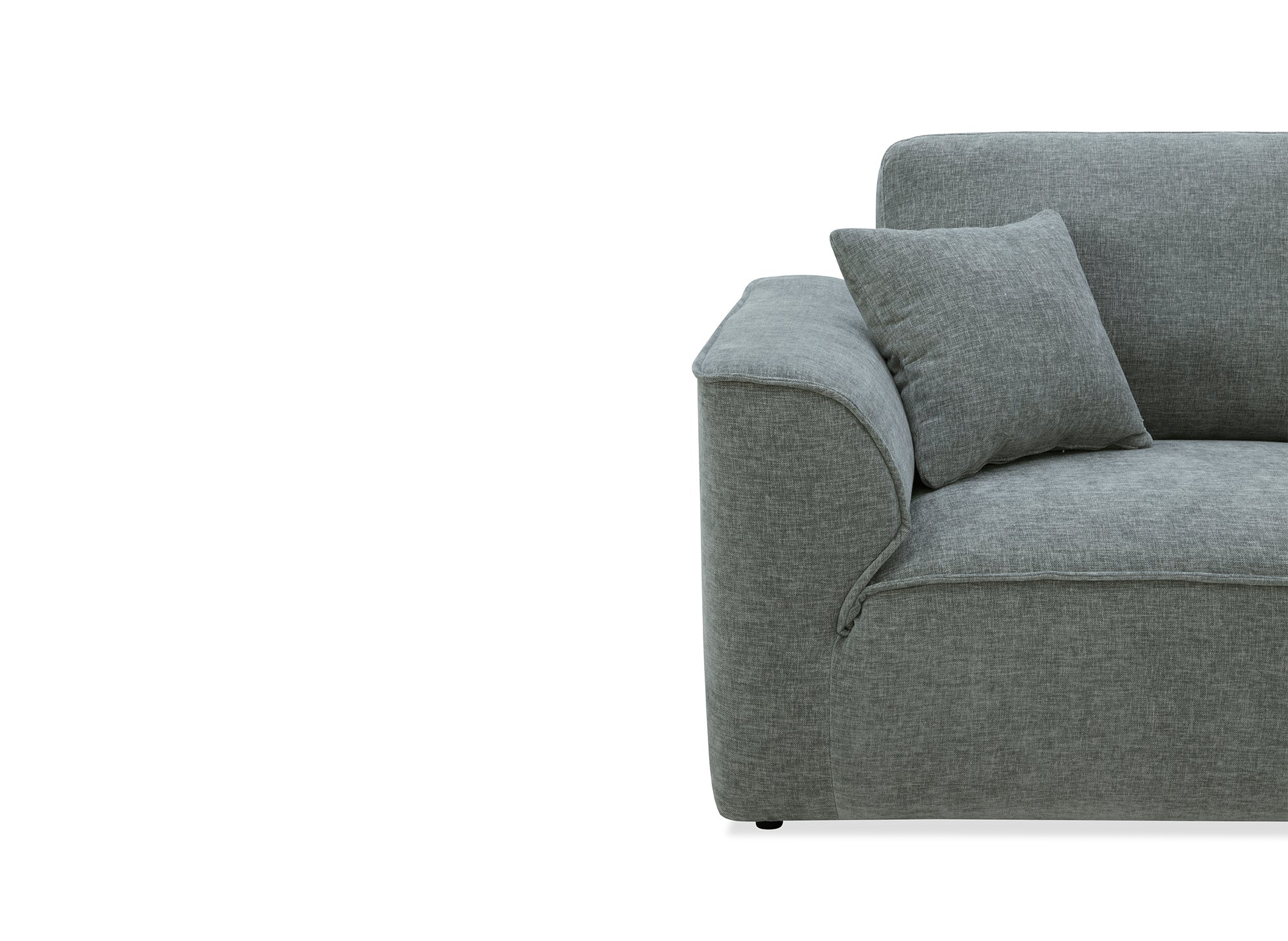 ABELIA 3-Sitzer-Sofa mit gerader Form in meliertem grauem Samt