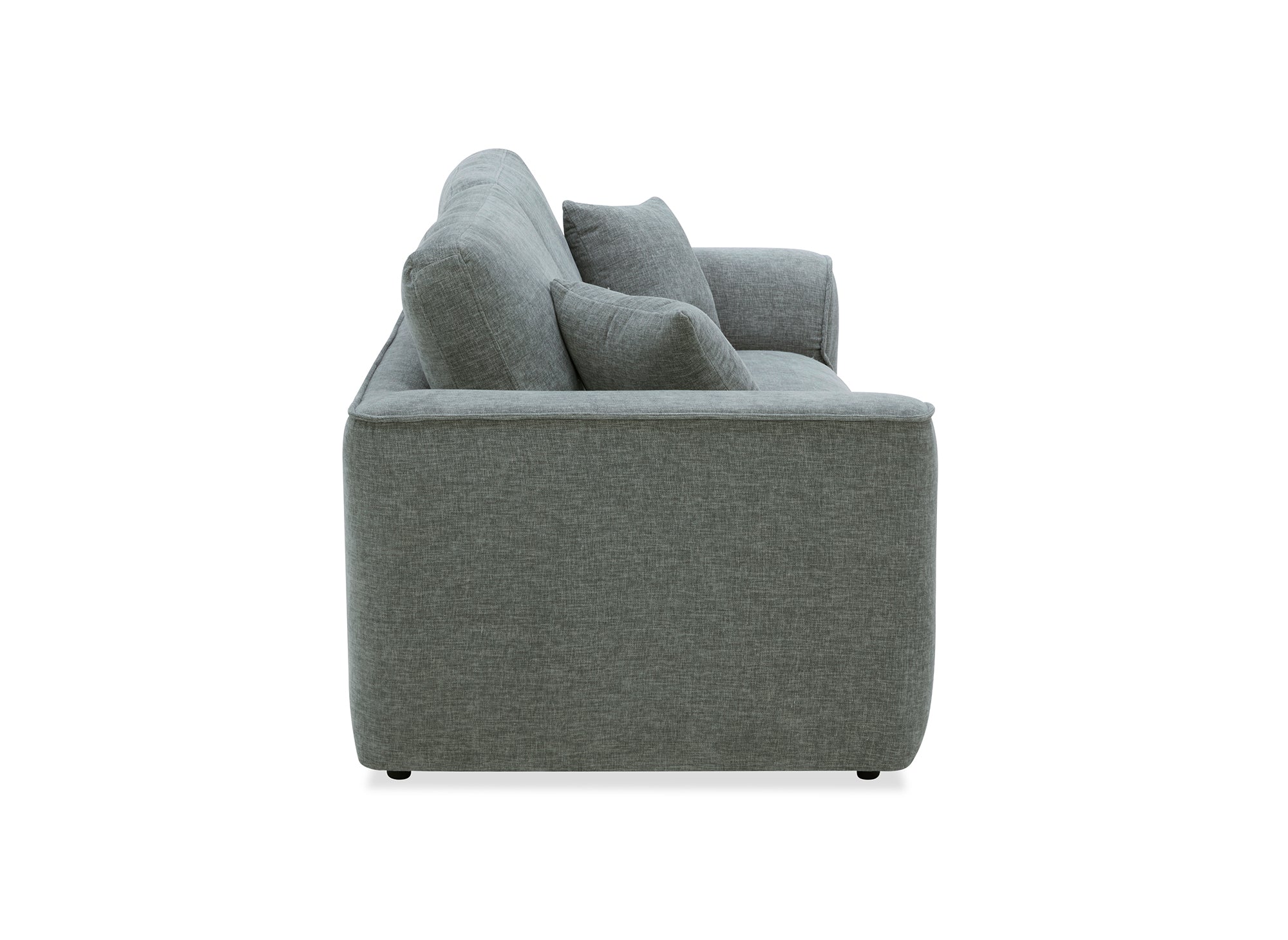 ABELIA 3-Sitzer-Sofa mit gerader Form in meliertem grauem Samt