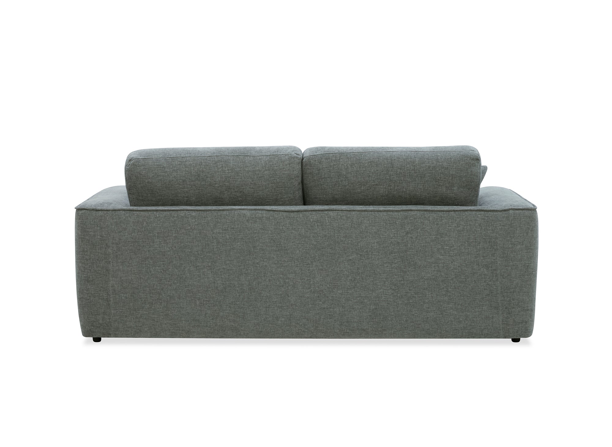 ABELIA 3-Sitzer-Sofa mit gerader Form in meliertem grauem Samt