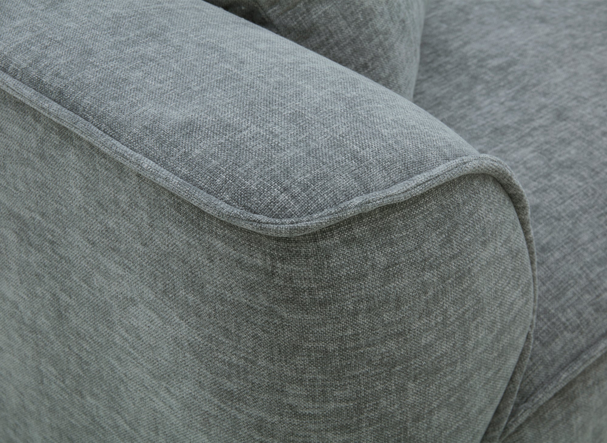 ABELIA 3-Sitzer-Sofa mit gerader Form in meliertem grauem Samt