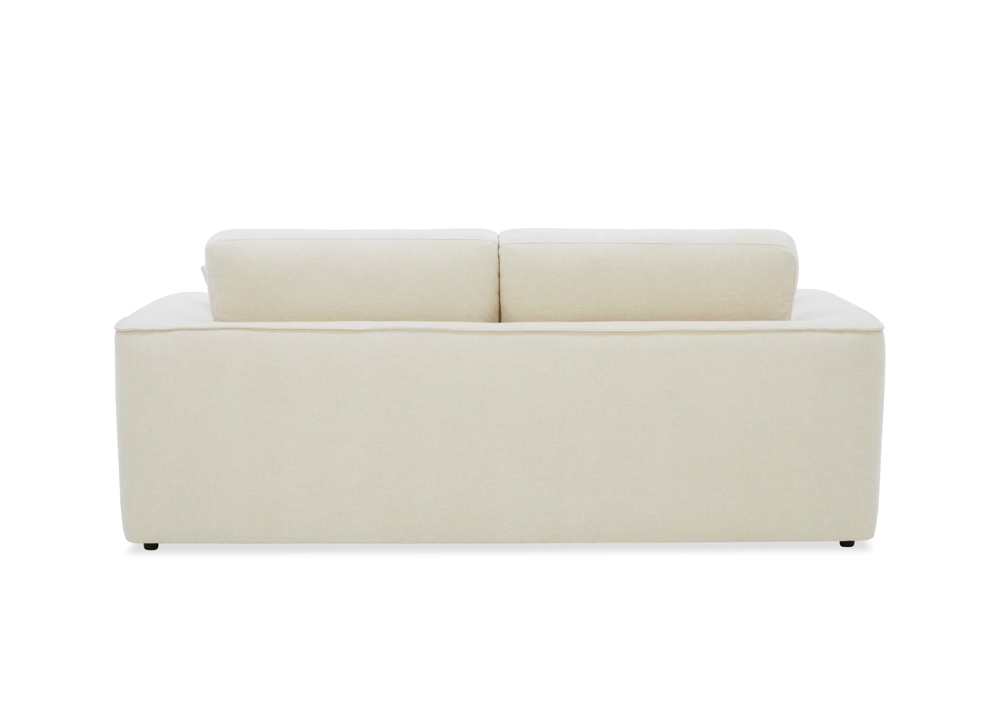 ABELIA 3-Sitzer-Sofa mit gerader Sitzfläche in beigefarbenem, meliertem Samt