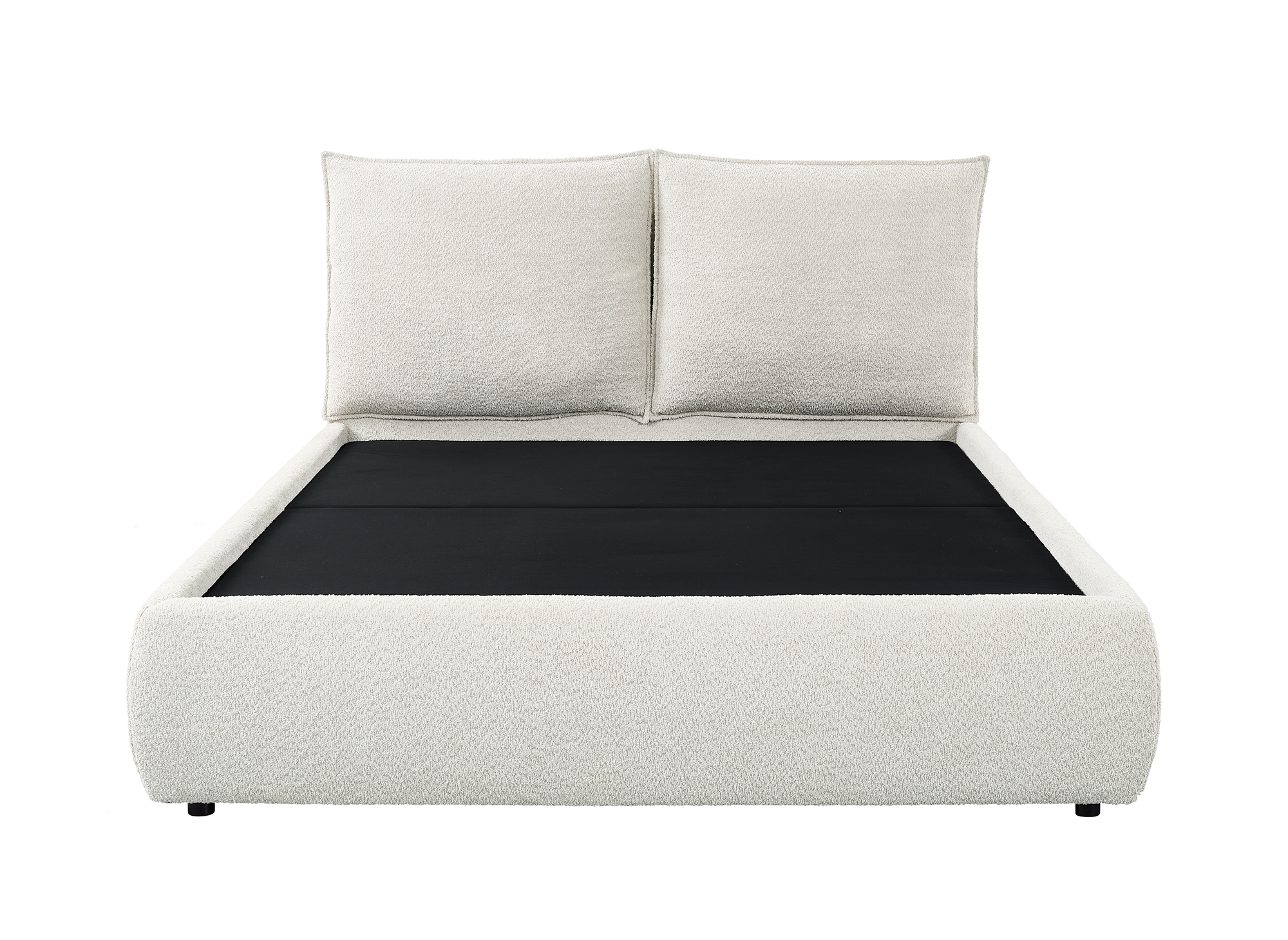 MELY Bett mit Stauraum aus Frottee, beige, 180 x 200 cm