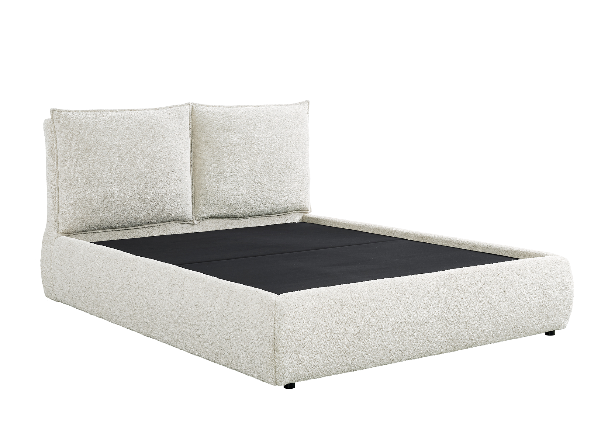 MELY Bett mit Stauraum aus Frottee, beige, 180 x 200 cm