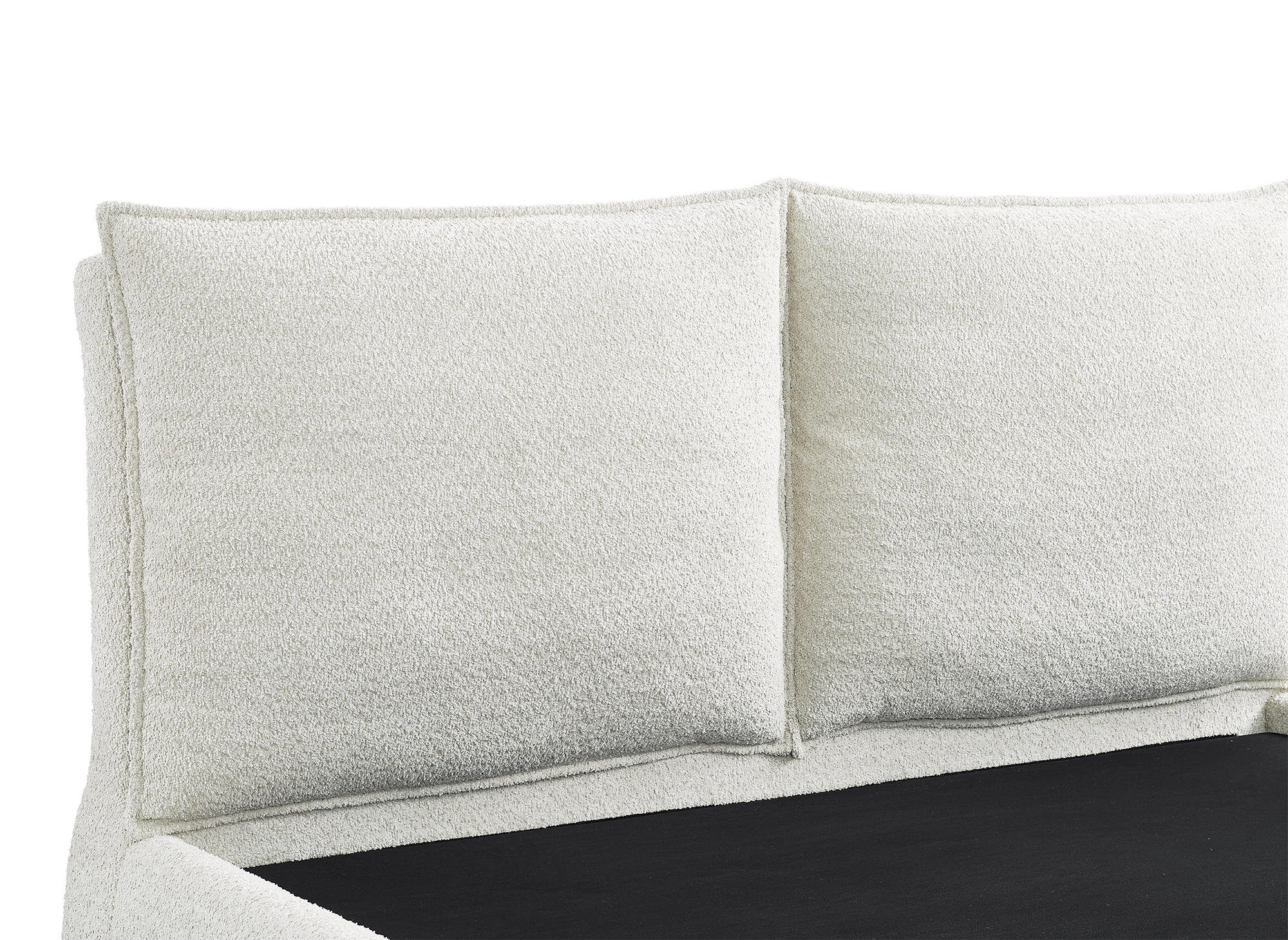 MELY Bett mit Stauraum aus Frottee, beige, 140 x 190 cm