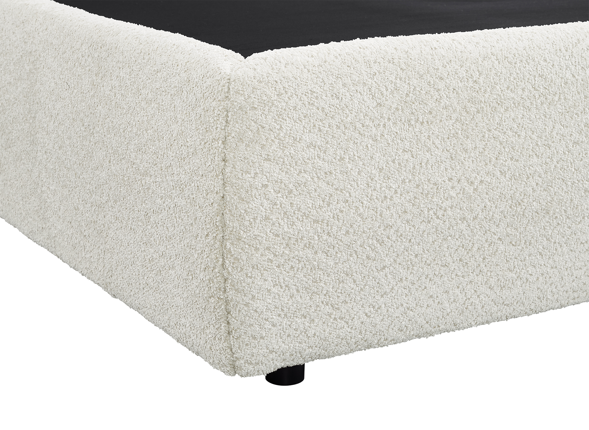 MELY Bett mit Stauraum aus Frottee, beige, 140 x 190 cm