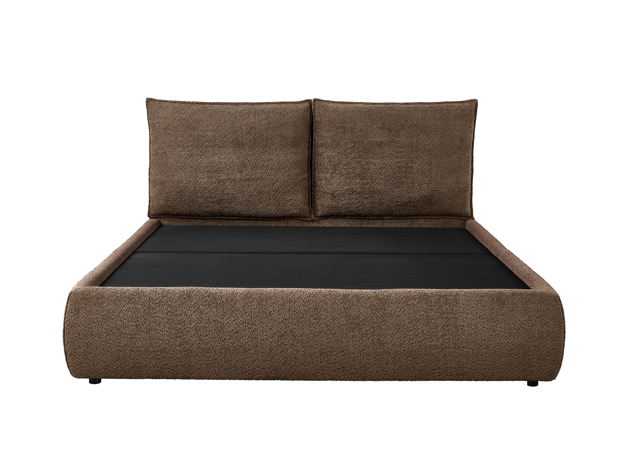MELY Bett mit Stauraum aus Frottee, braun, 140 x 190 cm