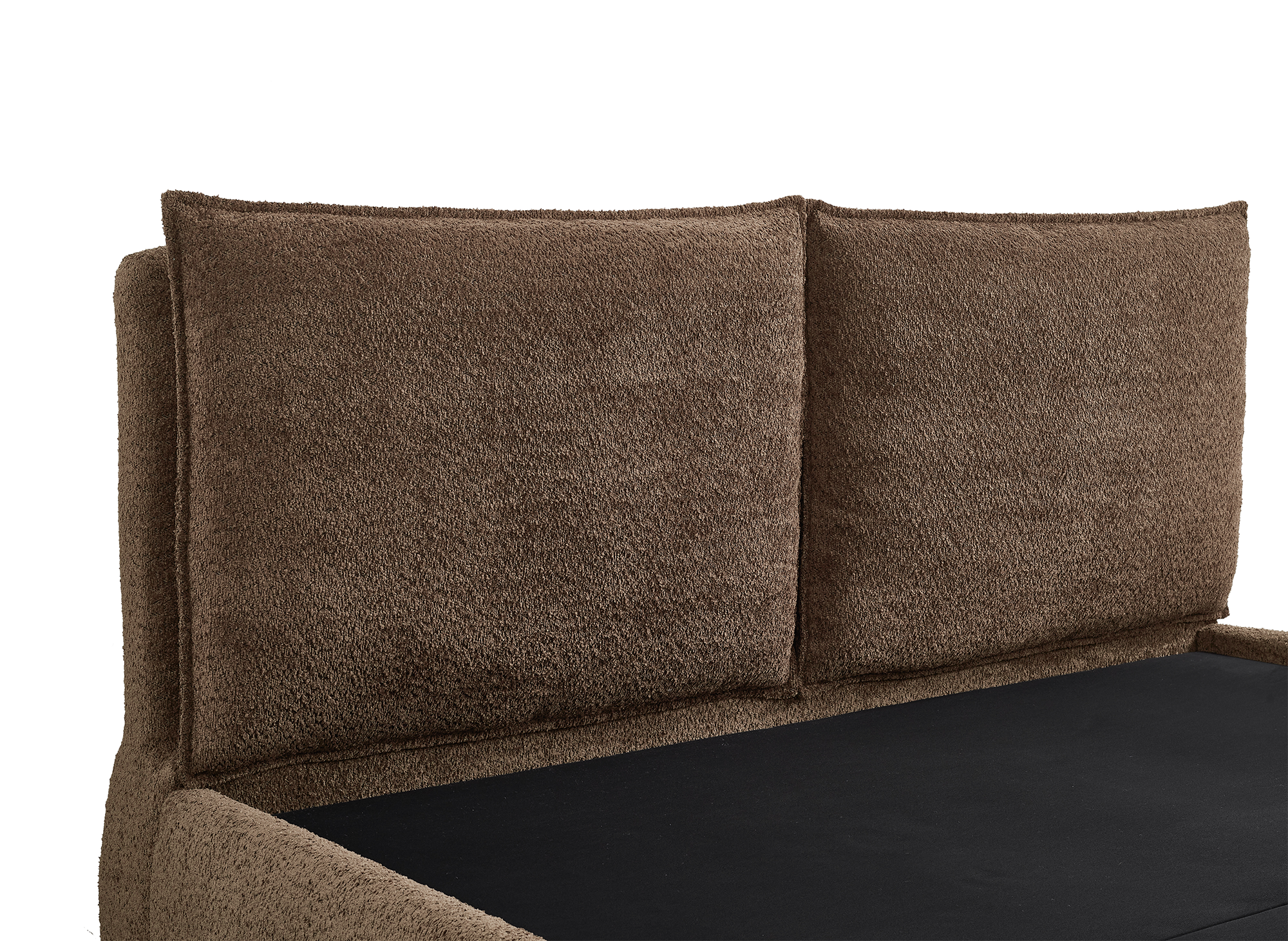 MELY Bett mit Stauraum aus Frottee, braun, 140 x 190 cm