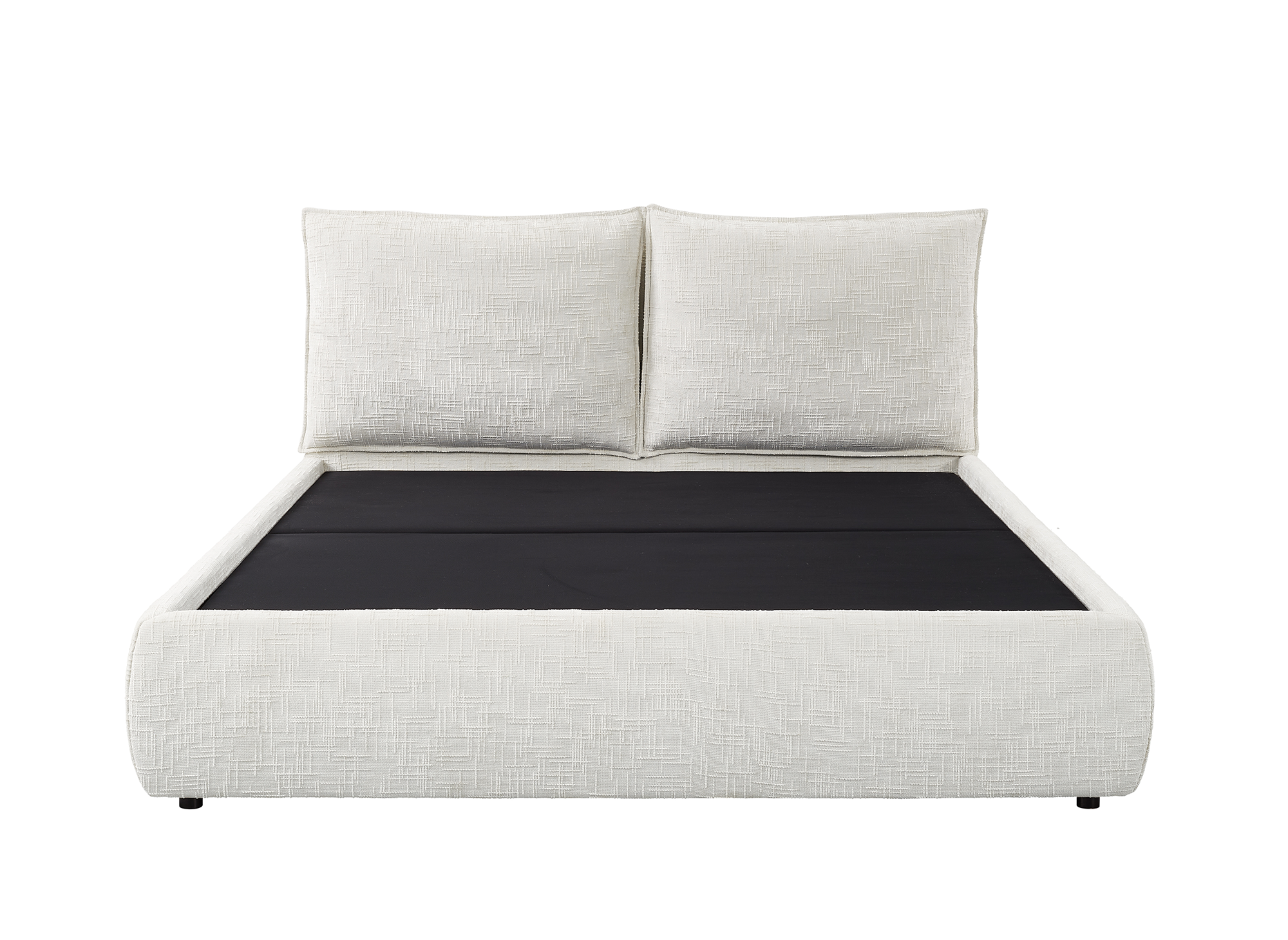 MELY Bettkasten aus beige meliertem Samt 140x190 cm