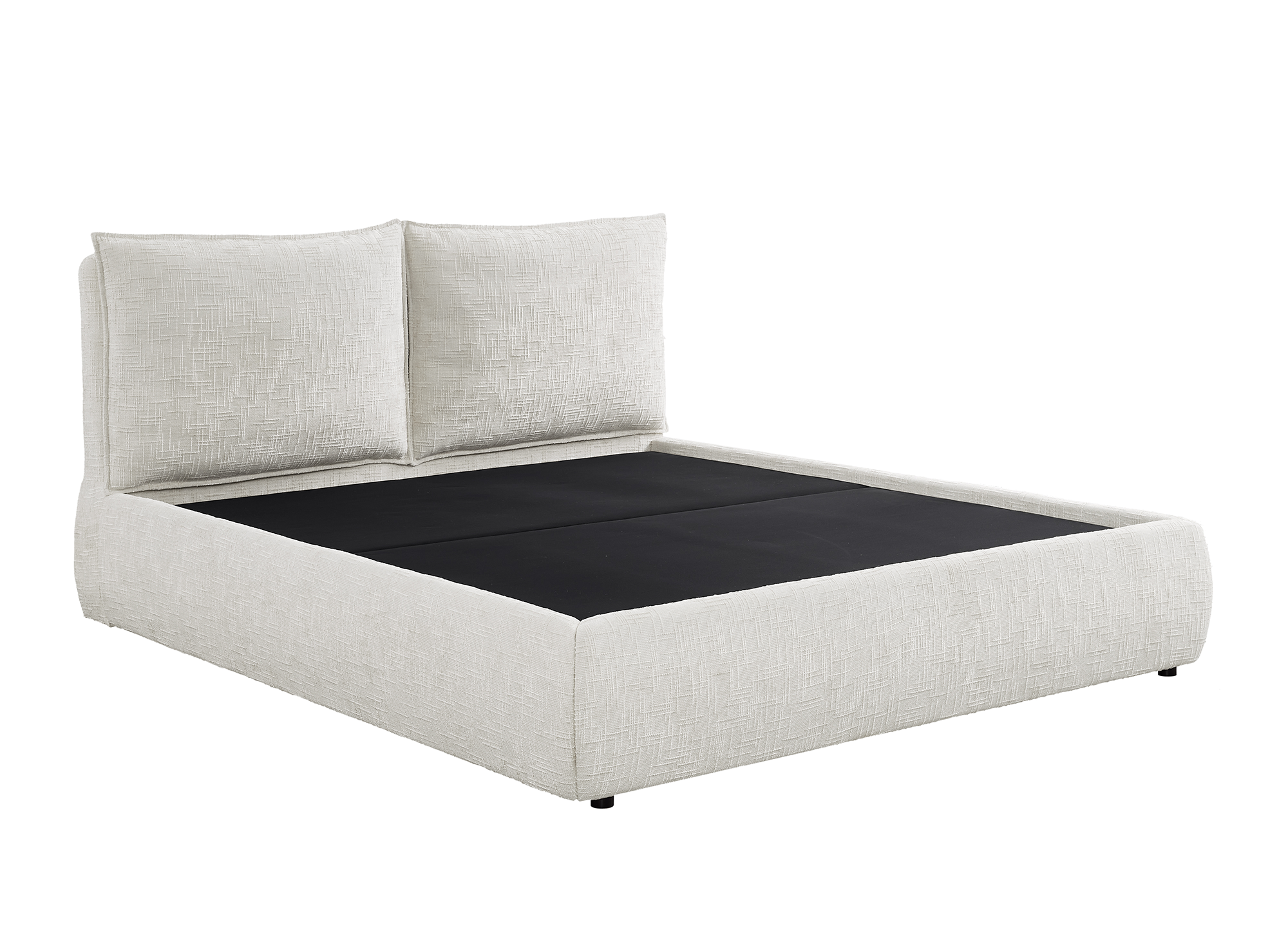 MELY Bett mit Stauraum, beige melierter Samt, 160 x 200 cm