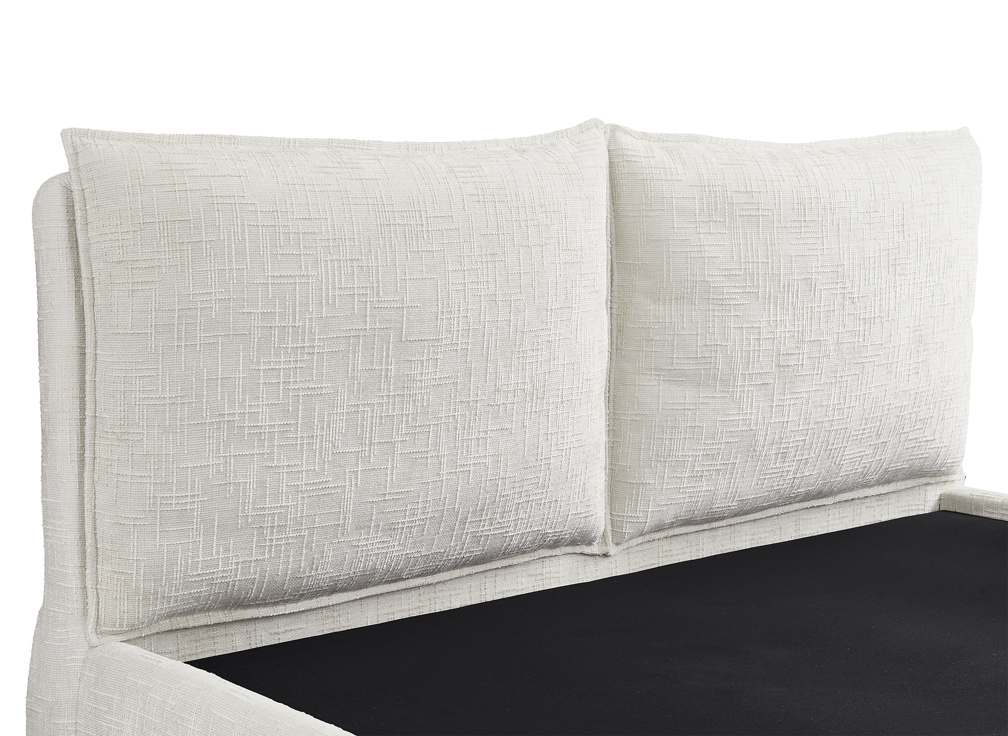 MELY Bettkasten aus beige meliertem Samt 140x190 cm