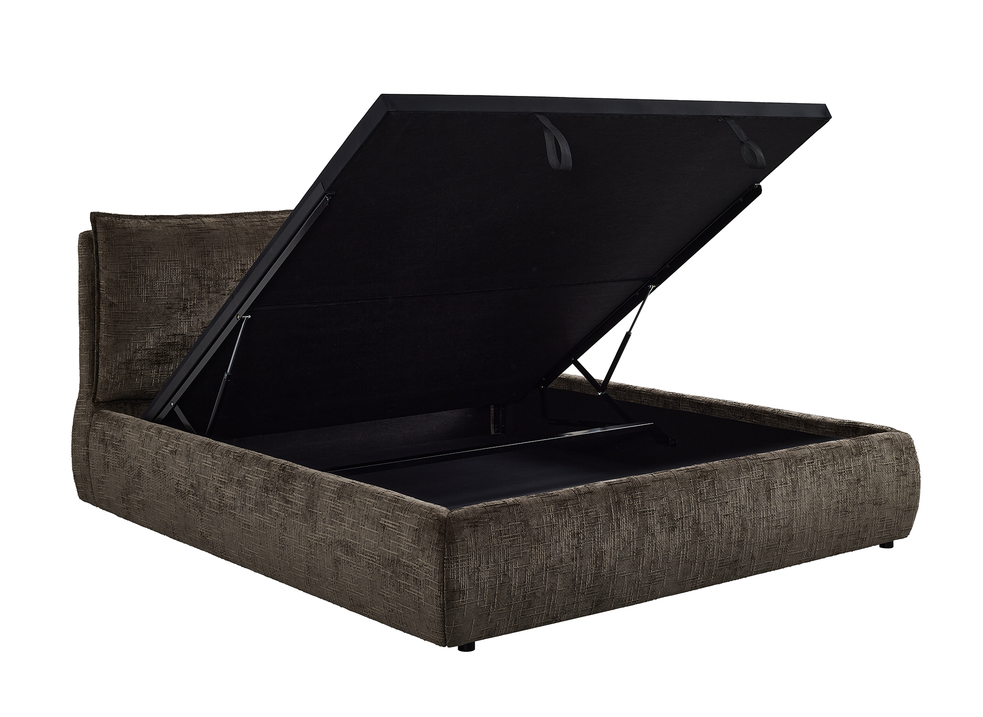 MELY Bettkasten aus braun meliertem Samt 180x200 cm