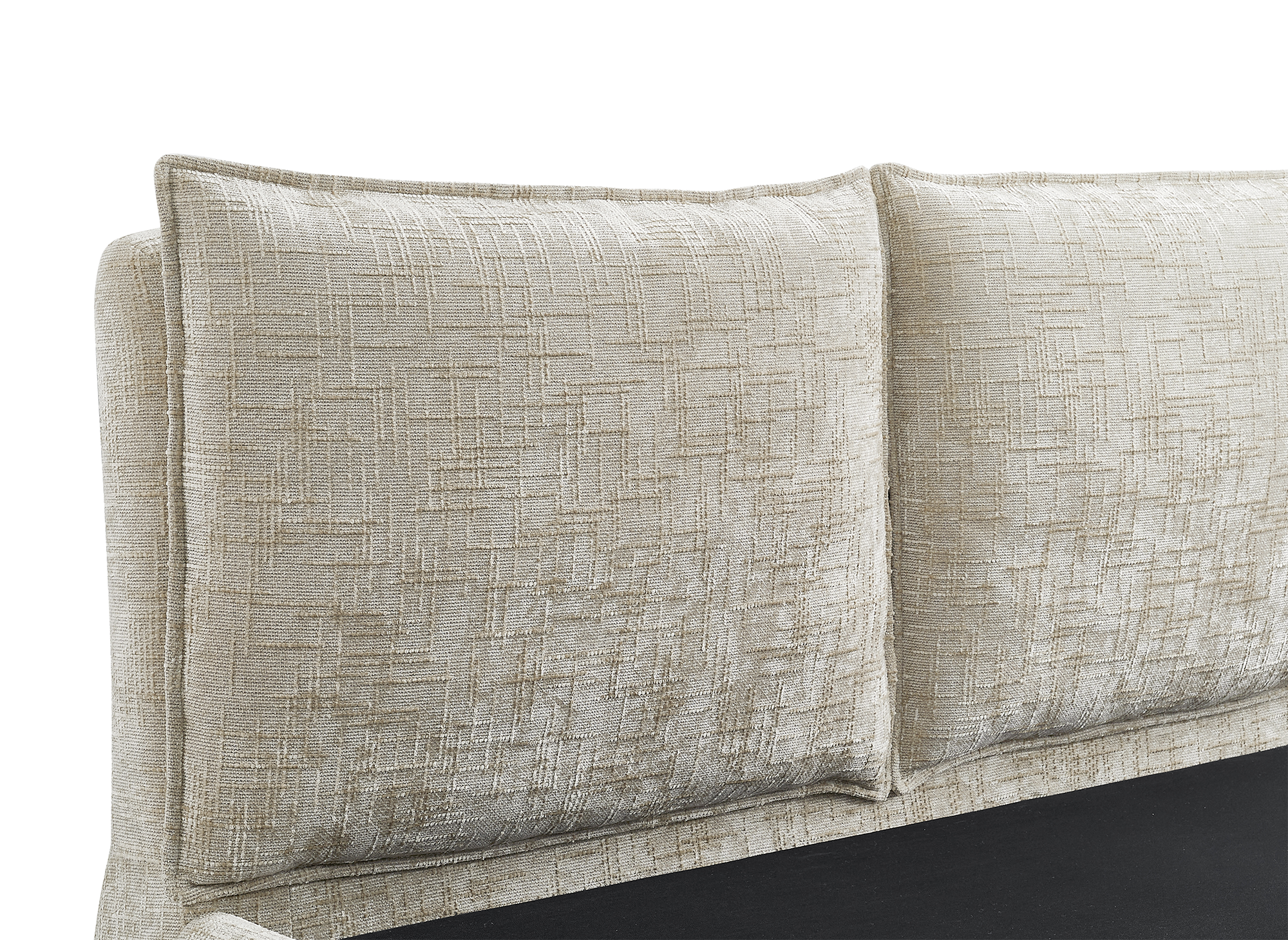 MELY Bettkasten aus meliertem Samt in Taupe 140x190 cm