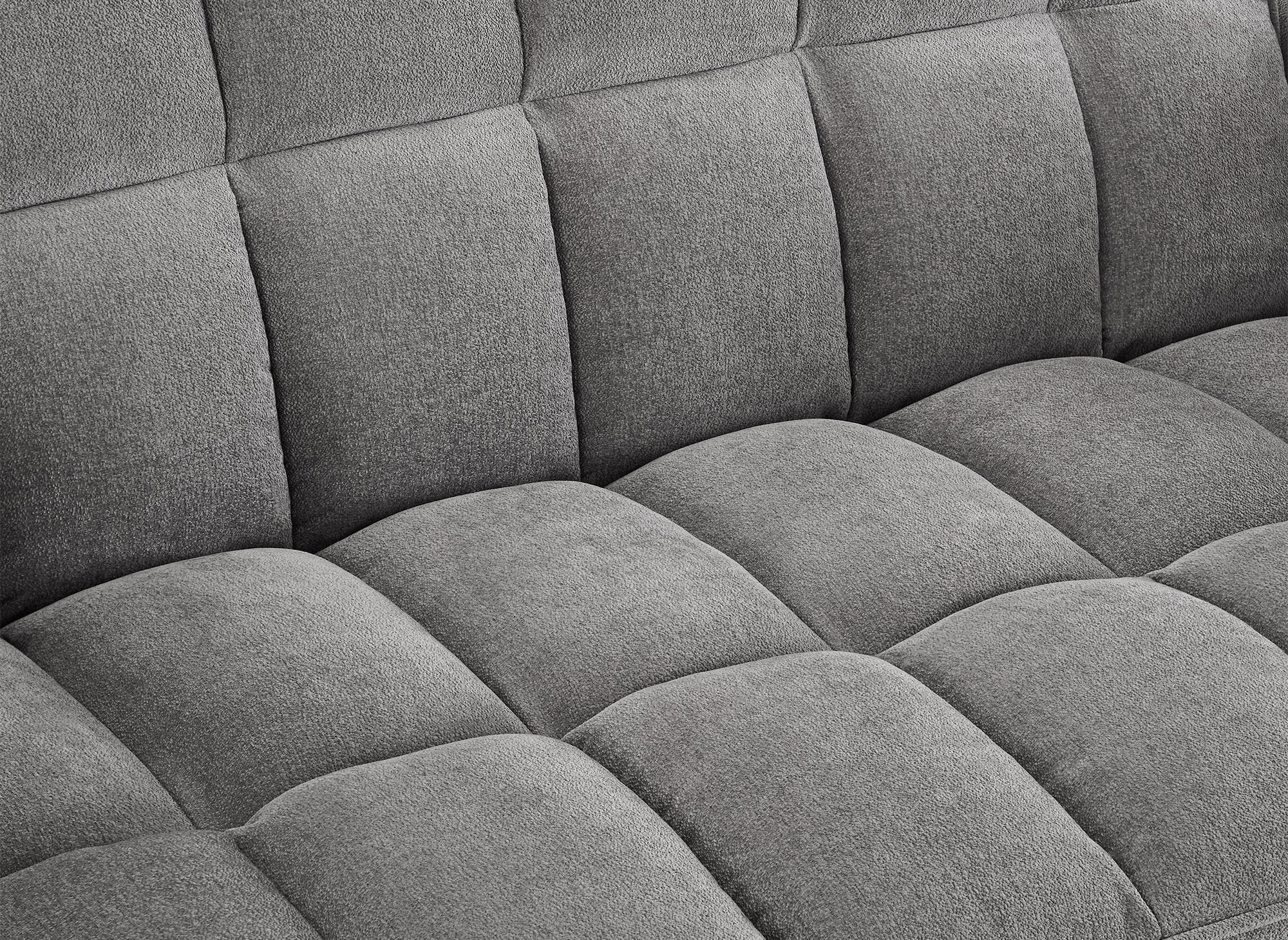 JASPER 2-Sitzer-Schlafsofa aus grauem strukturiertem Samt