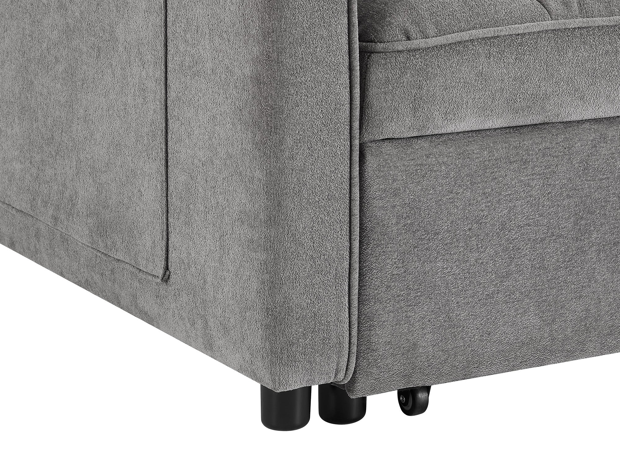 JASPER 2-Sitzer-Schlafsofa aus grauem strukturiertem Samt