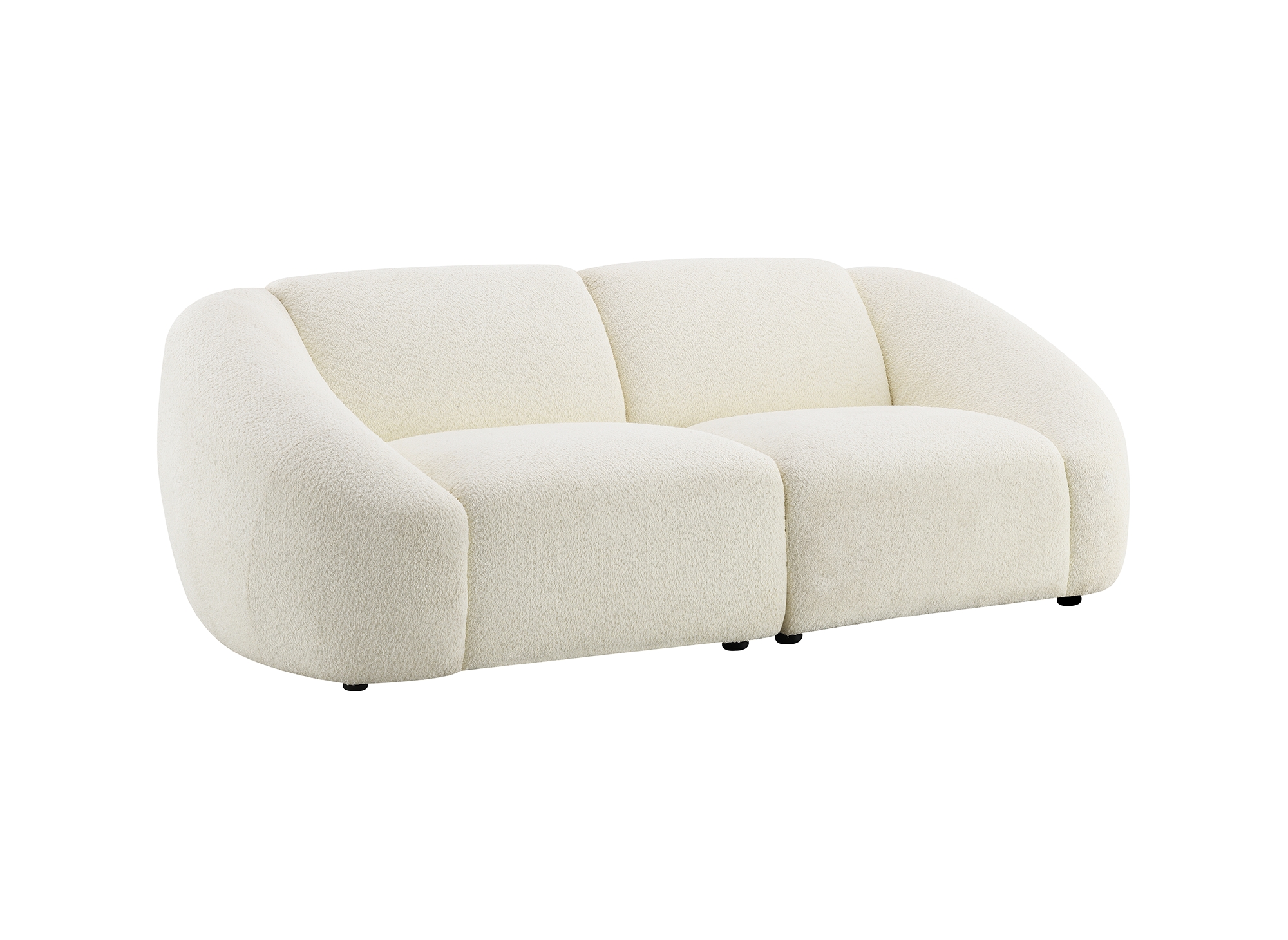 NYLA 2-Sitzer-Sofa aus ecruweißem Bouclé-Stoff