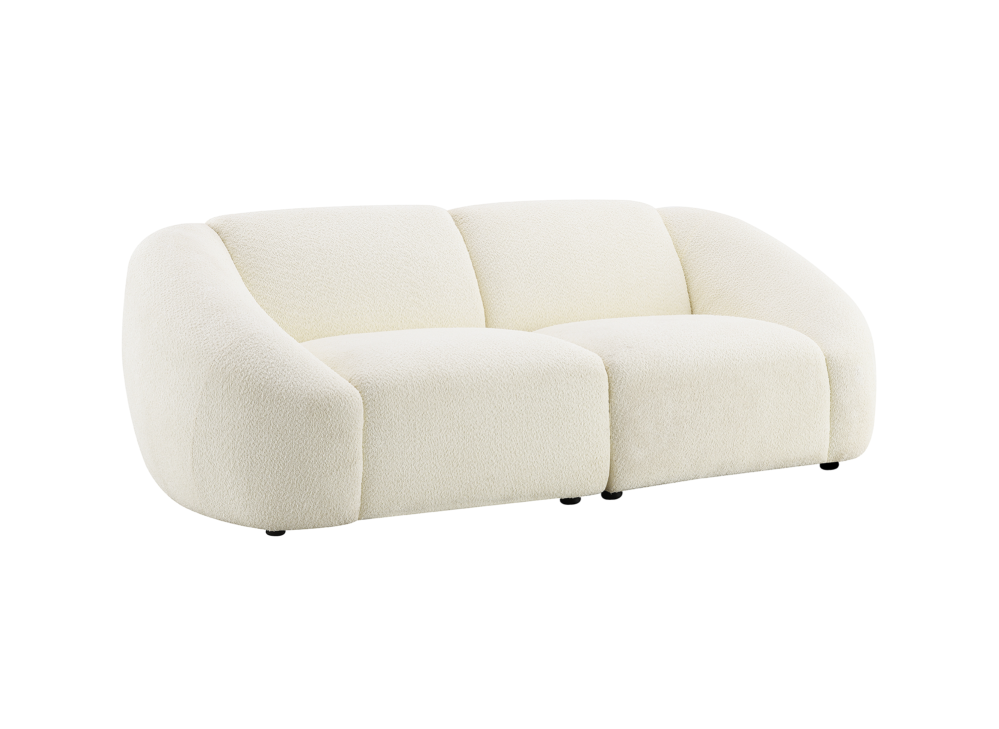 NYLA 3-Sitzer-Sofa aus ecruweißem Bouclé-Stoff
