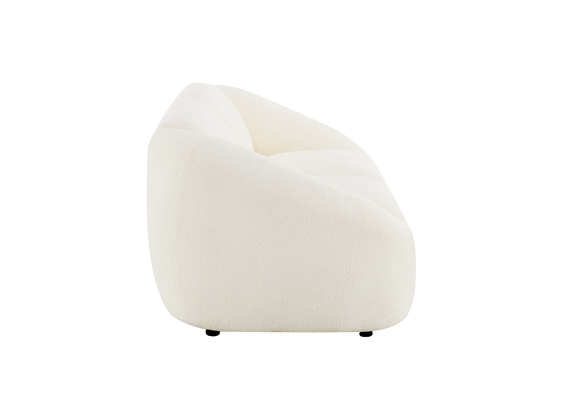 NYLA 3-Sitzer-Sofa aus ecruweißem Bouclé-Stoff